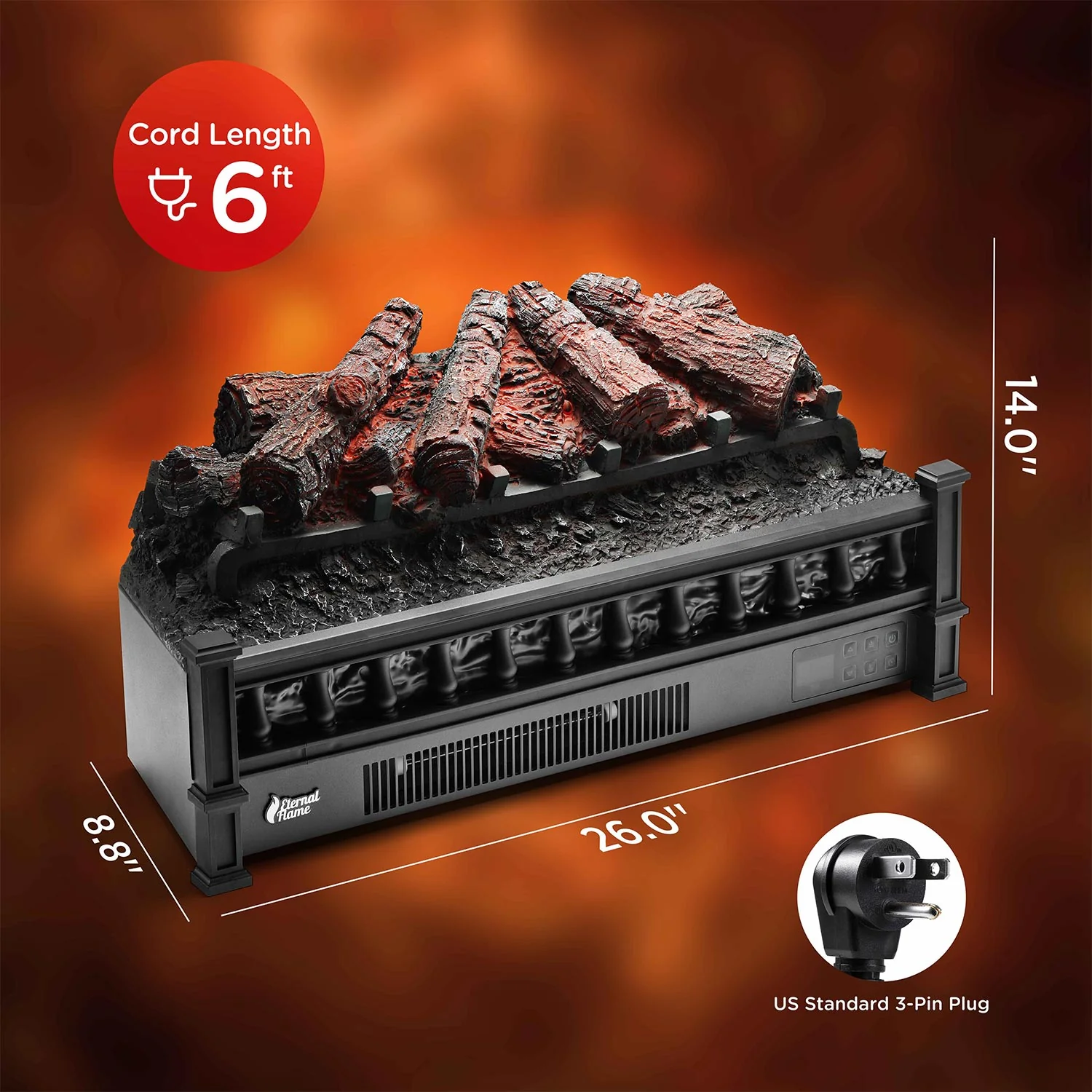 (Open Box) Eternal Flame EF26-PB Electric Fireplace Logs - Image 6