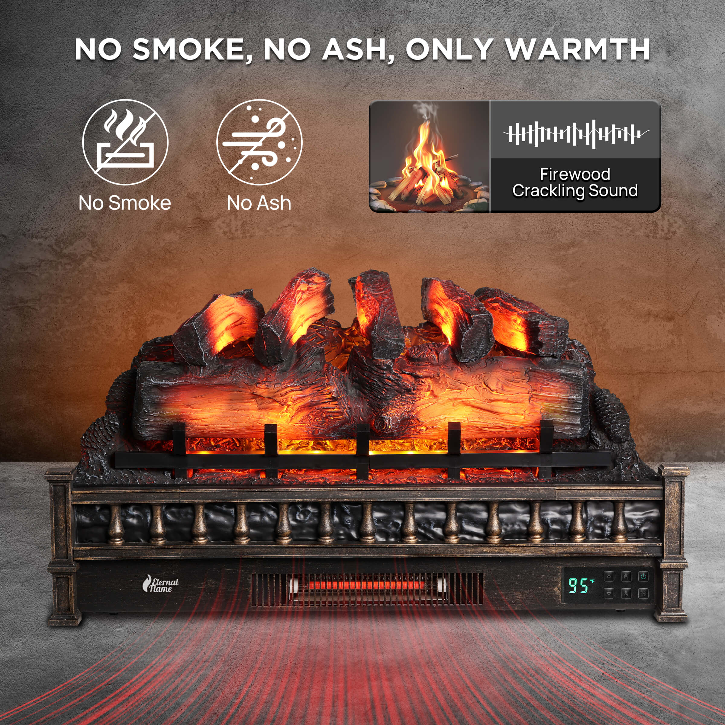 (Open Box) Eternal Flame EF30-PB Electric Fireplace Logs - Image 10
