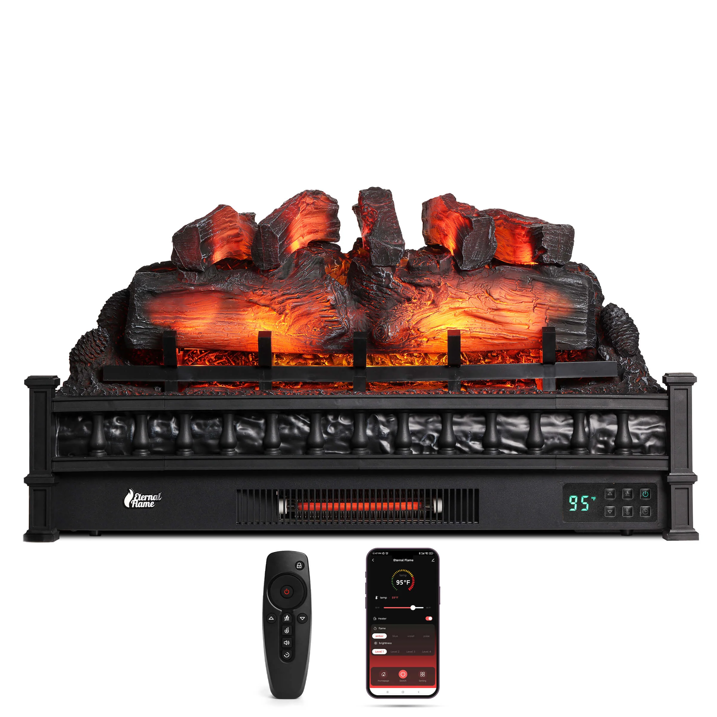 (Open Box) Eternal Flame EF30-PB Electric Fireplace Logs - Image 2