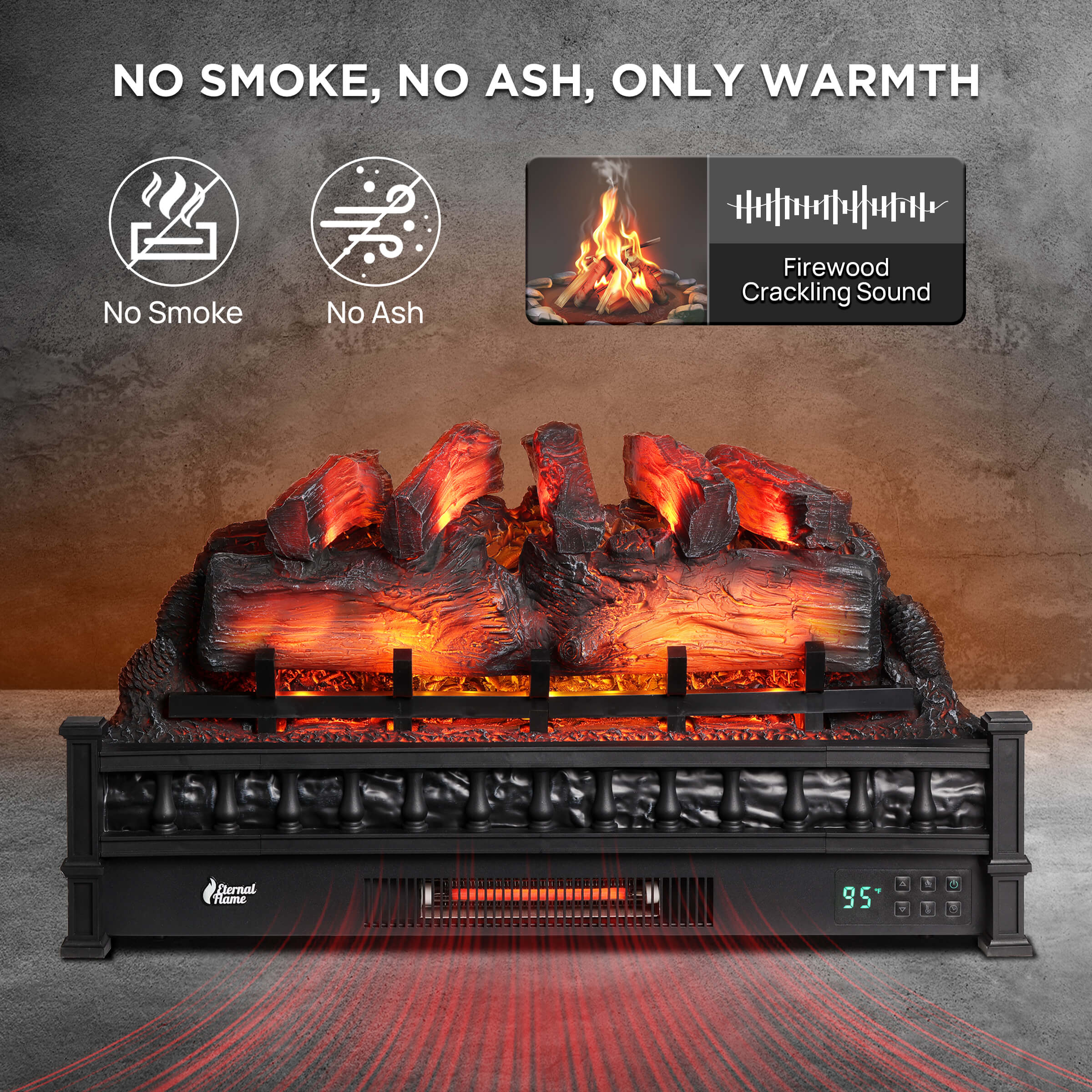 (Open Box) Eternal Flame EF30-PB Electric Fireplace Logs - Image 3