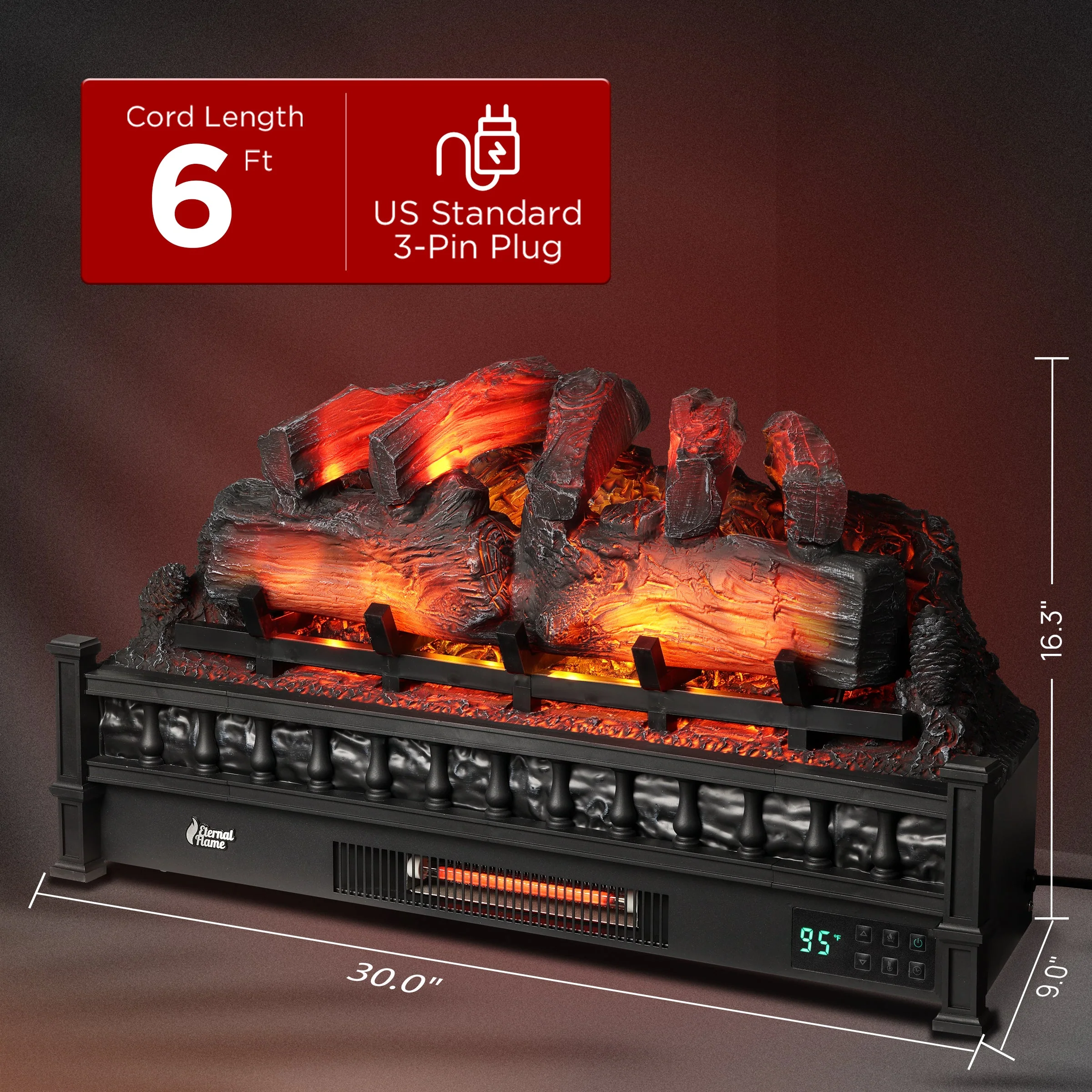 (Open Box) Eternal Flame EF30-PB Electric Fireplace Logs - Image 6