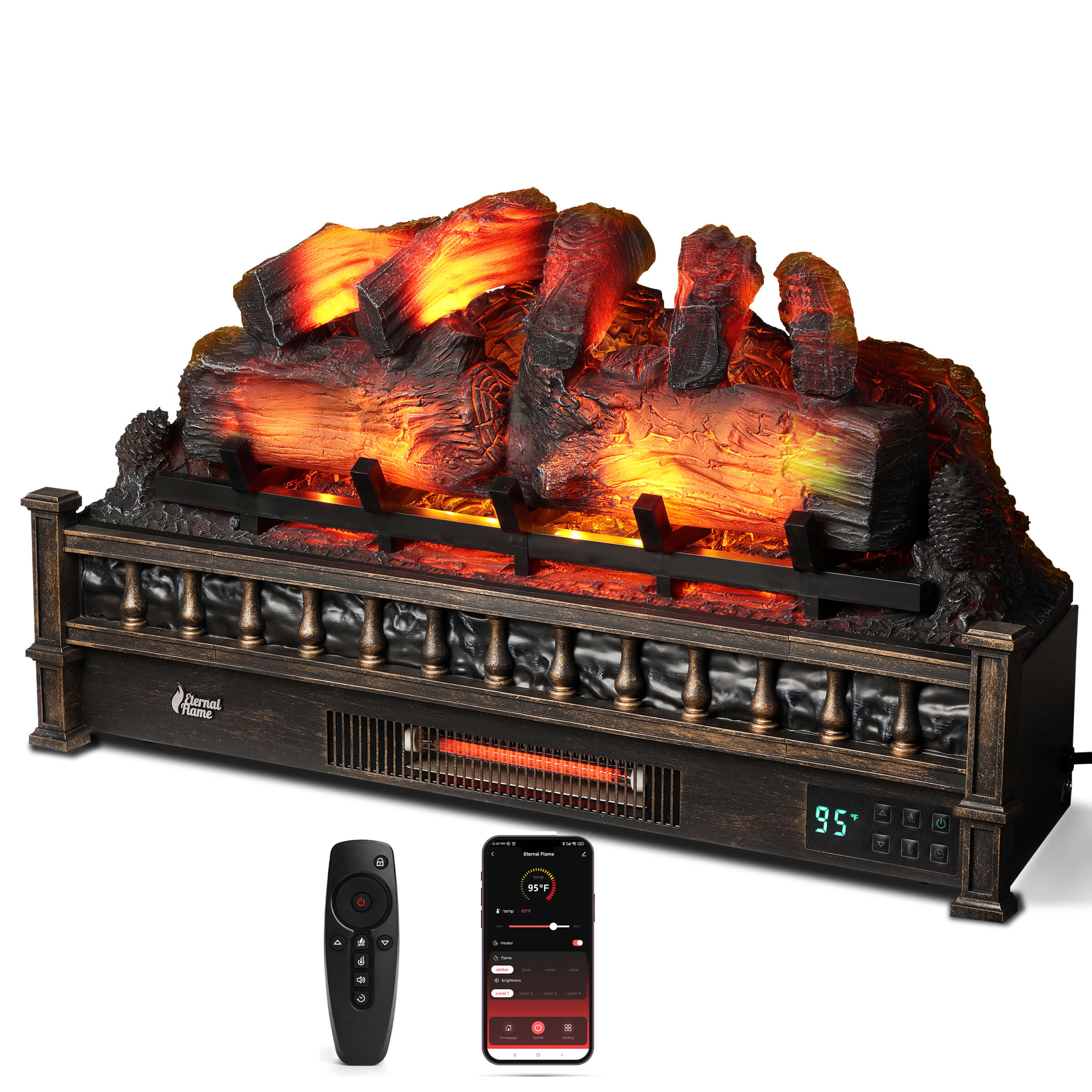 (Open Box) Eternal Flame EF30-PB Electric Fireplace Logs - Image 8