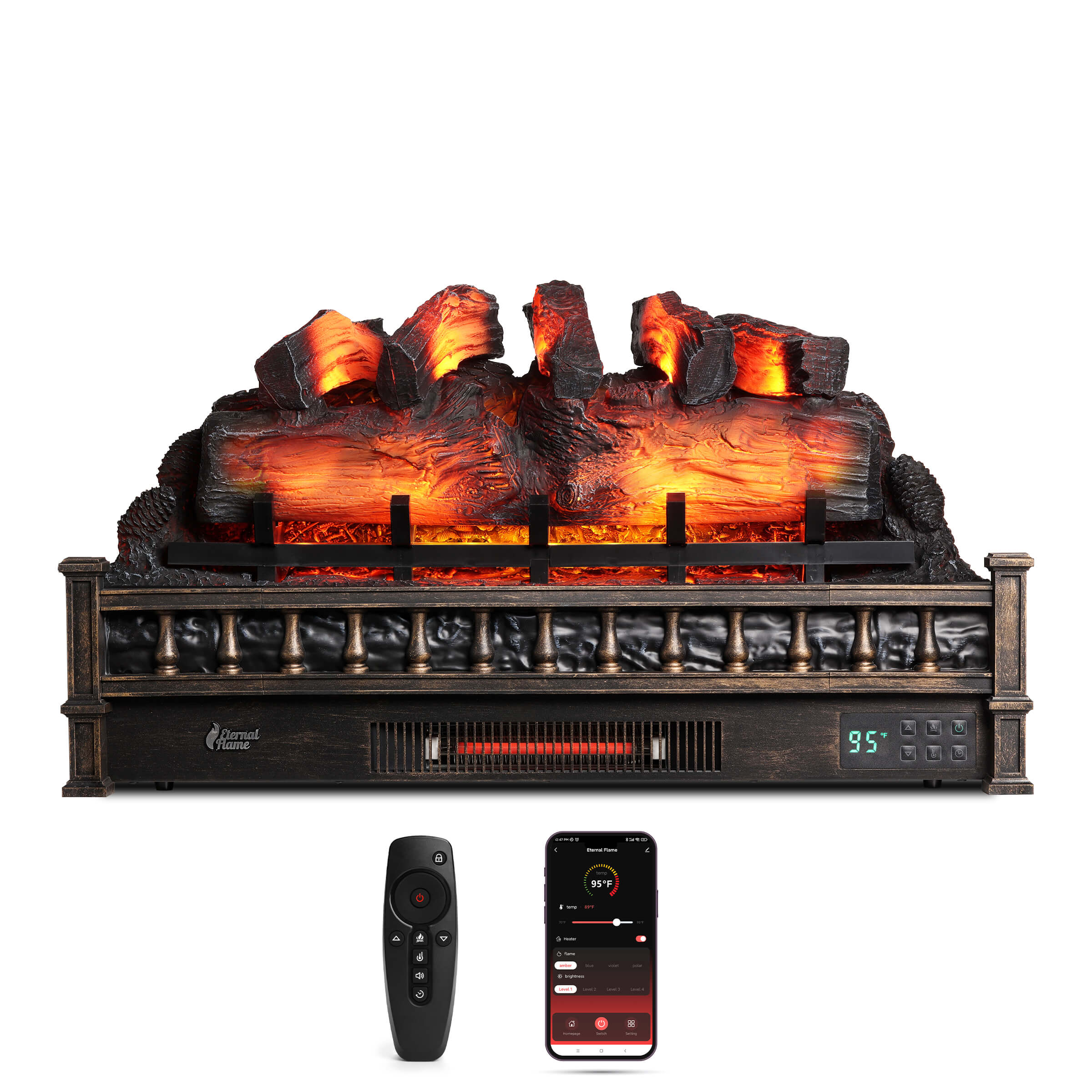 (Open Box) Eternal Flame EF30-PB Electric Fireplace Logs - Image 9