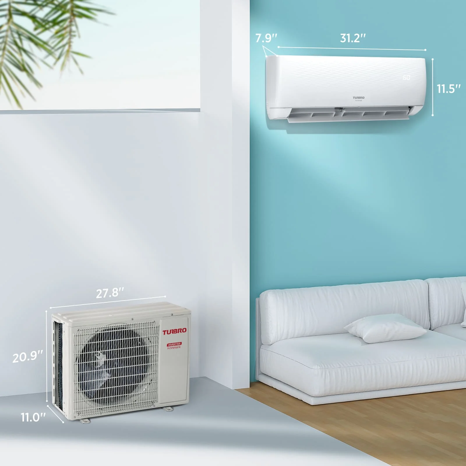 (Open Box) Finnmark Single Zone WiFi Mini Split AC with Heat Pump (R32 Refrigerant) - Image 5