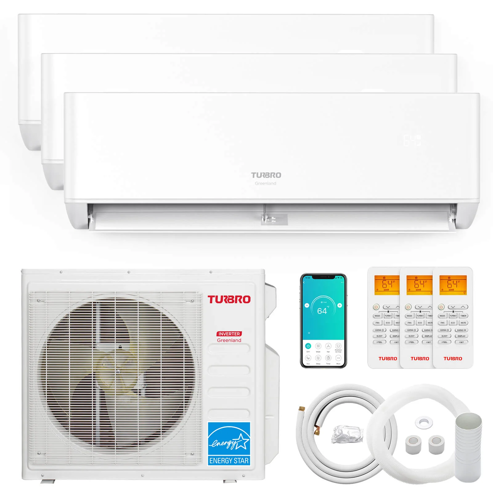 (Open Box) Greenland Multi-zone Mini Split Air Conditioner with Heat Pump (R410A) - Image 7