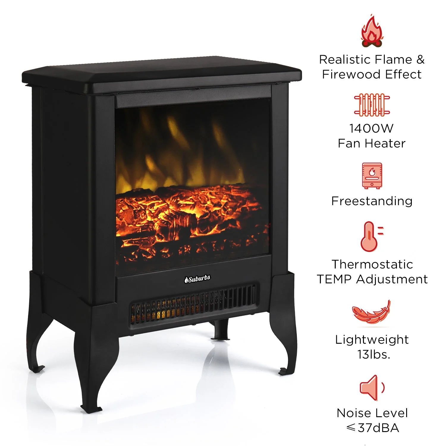 (Open Box) Suburbs TS17 Electric Fireplace Stove - Image 2