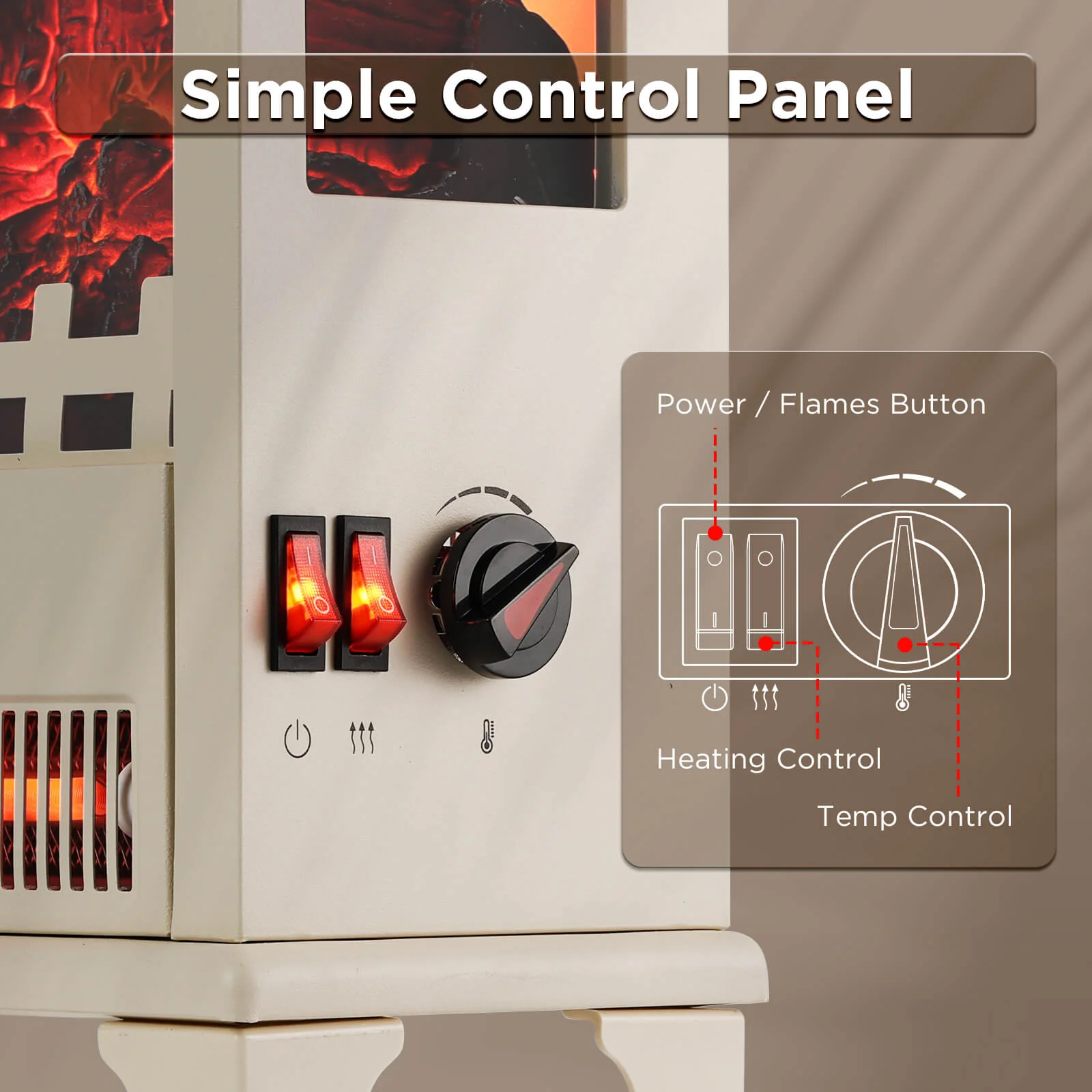 (Open Box) Suburbs TS17Q Electric Fireplace Stove Heater - Image 12