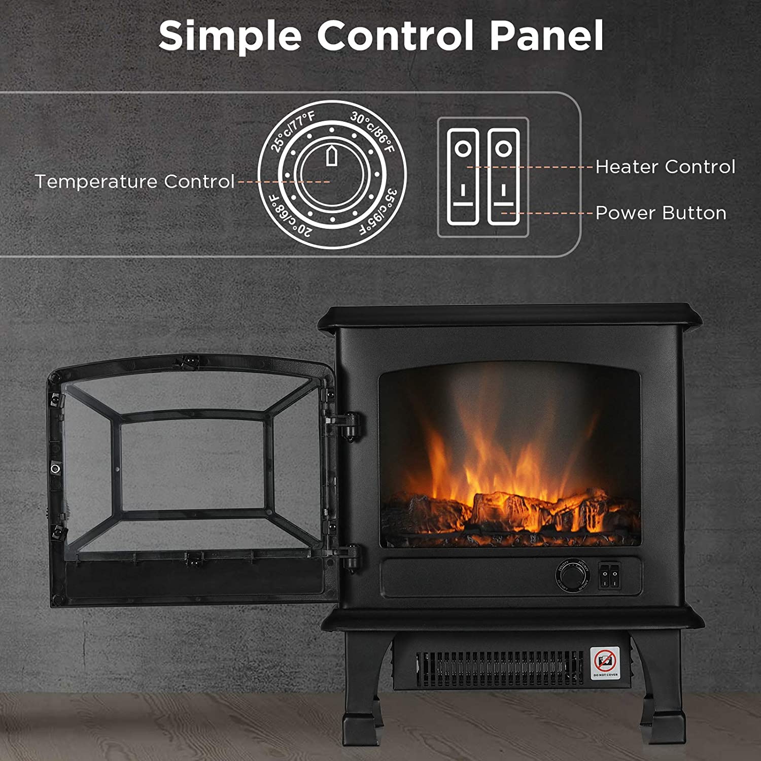 (Open Box) Suburbs TS20 Electric Fireplace Stove - Image 5