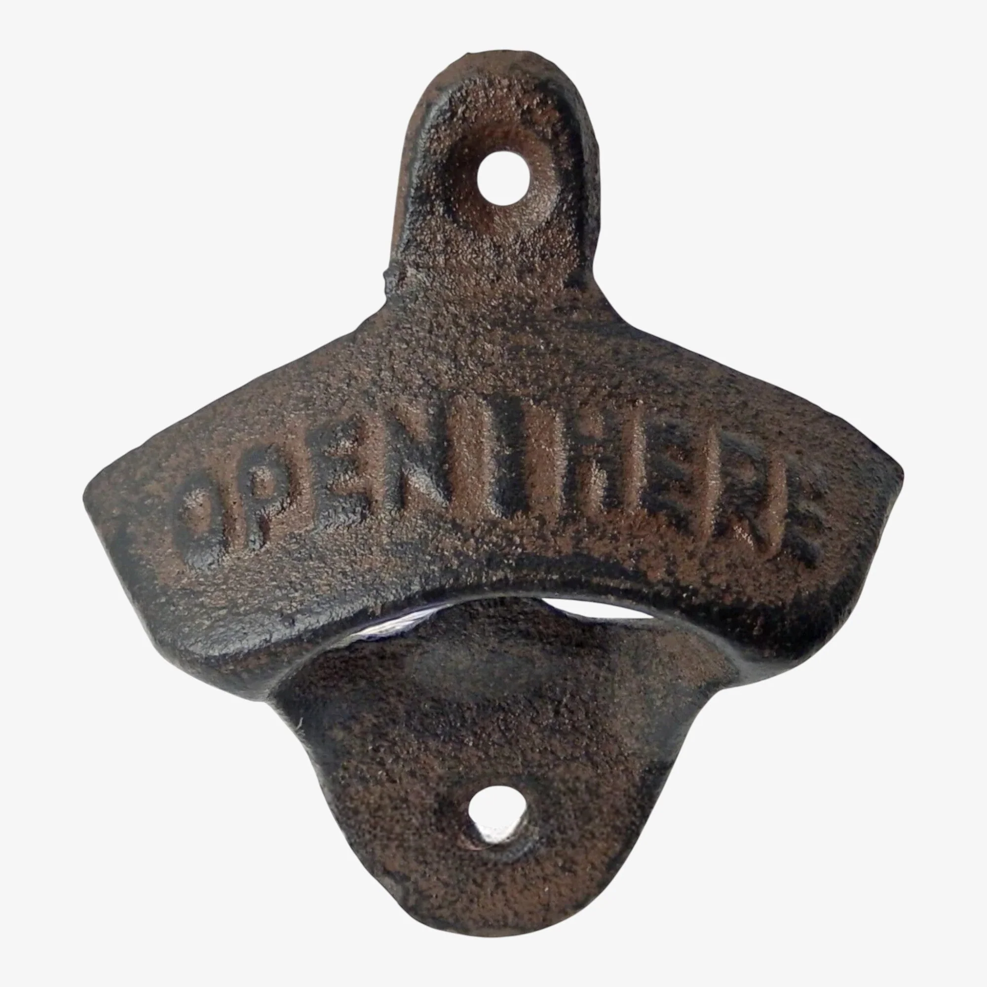 Open Here Wall Mount Bottle Opener, Vintage Cast Iron Bar Decor - Image 2