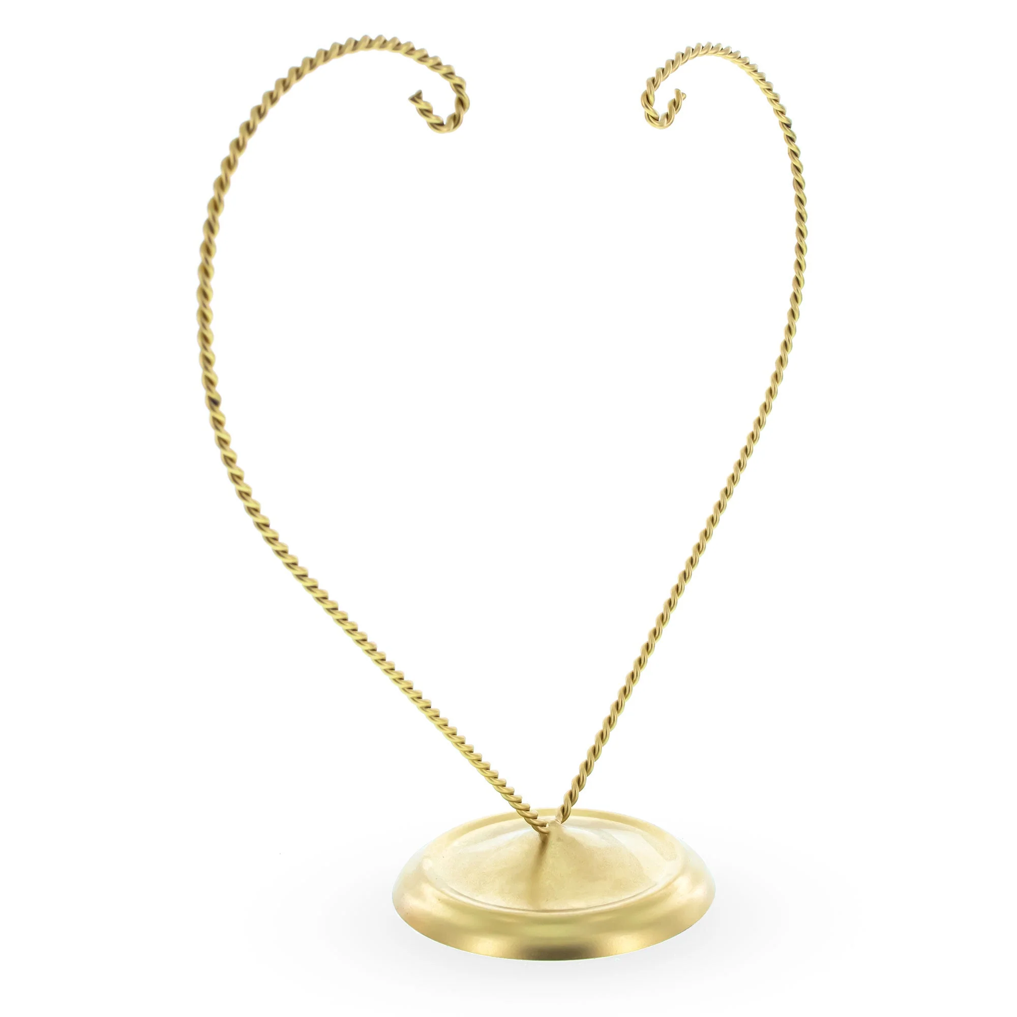Open-Top Heart Twisted Gold Metal Ornament Display Stand 9 Inches (Poland) - Image 4