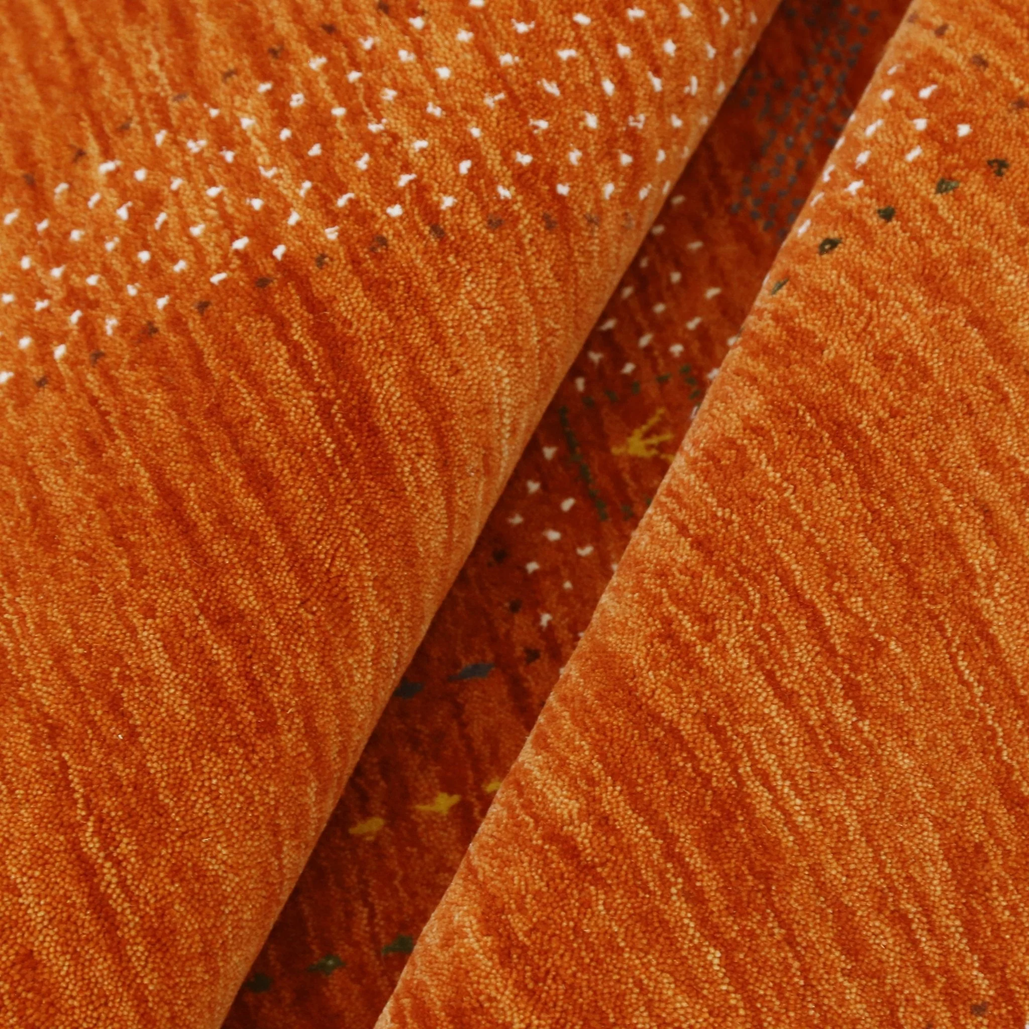 Orange And White Modern Design Hand Loomed Wool Area Rug - Image 3