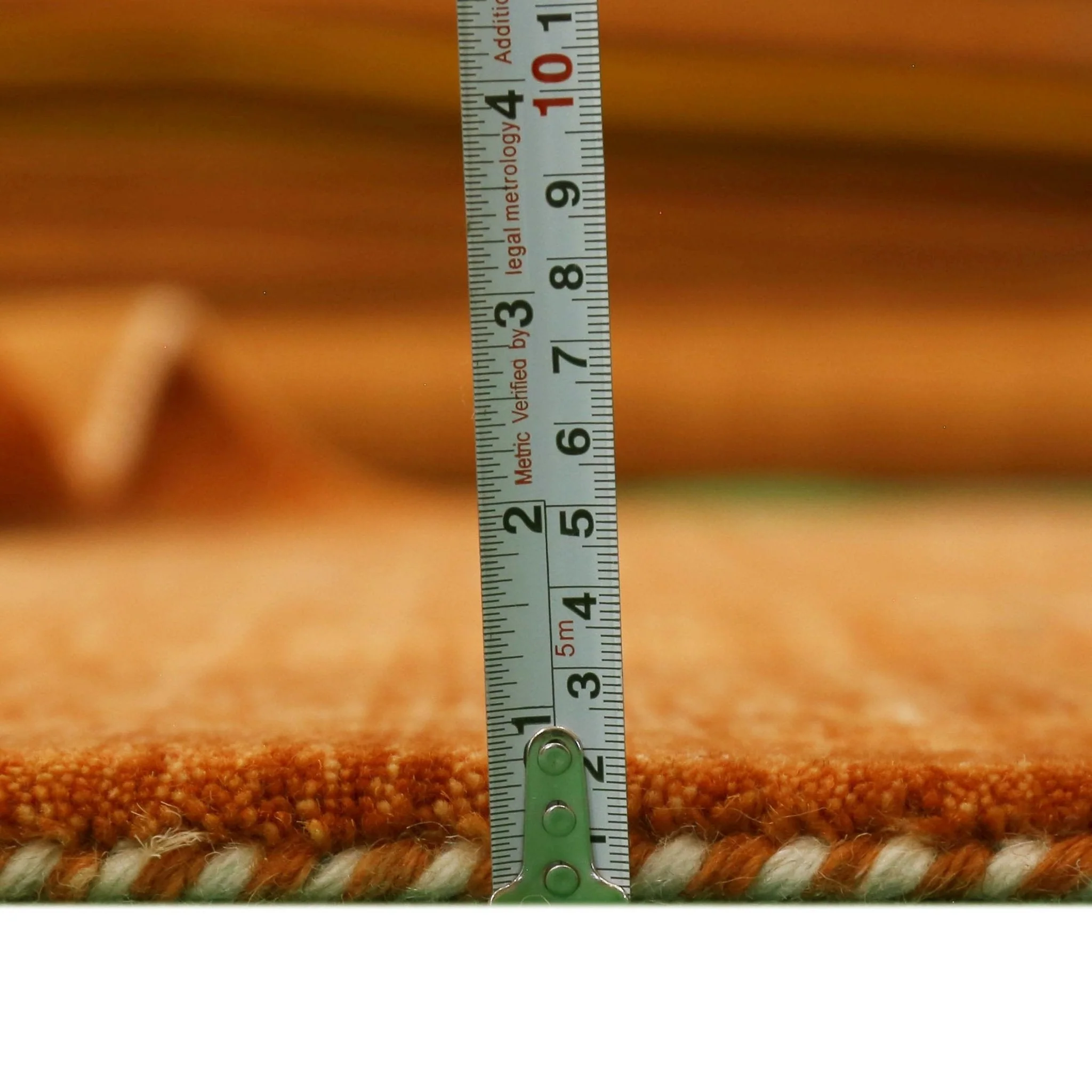 Orange Center Pattern Hand Loomed Wool Area Rug - Image 7