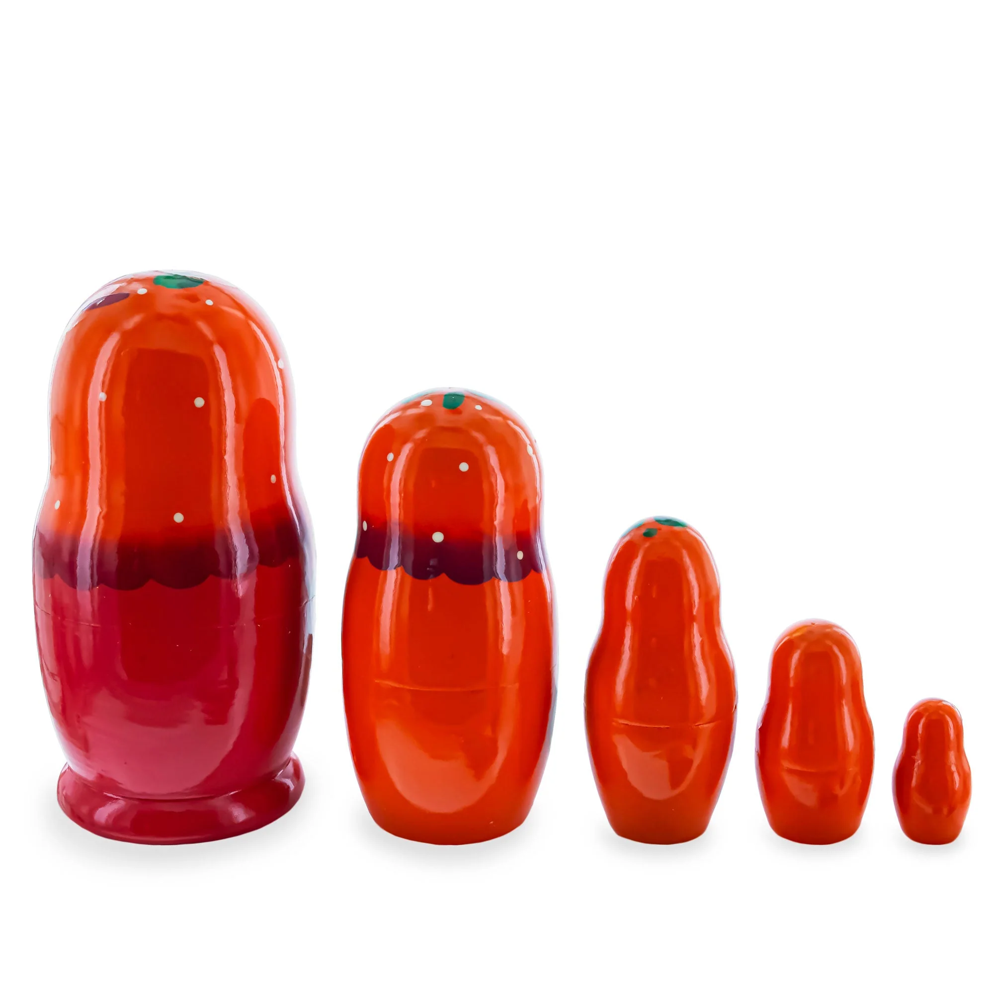 Orange Hood with Pink Flowers Wooden  Nesting Dolls - Image 2