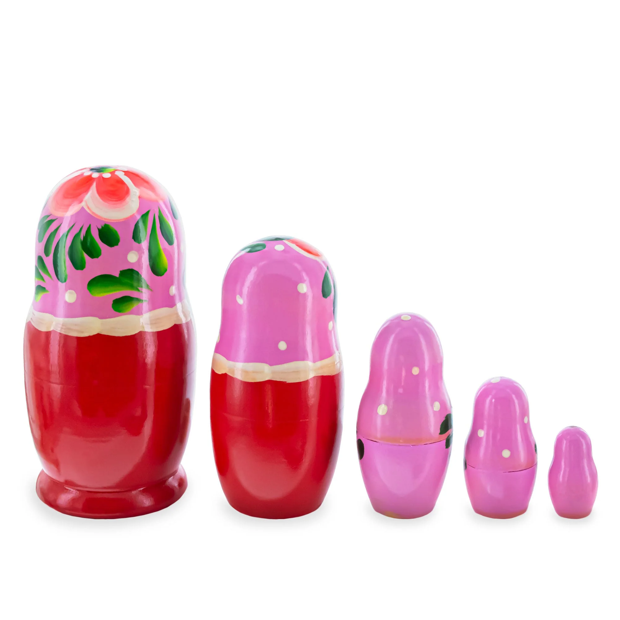 Orange Hood with Velvet Flowers Wooden  Nesting Dolls - Image 2
