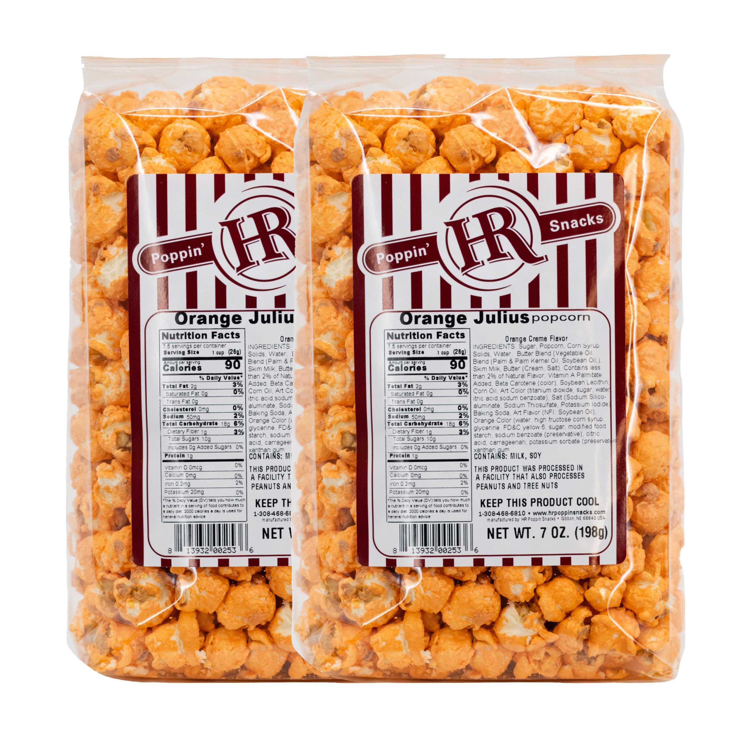 Orange Julius Popcorn | 7 oz | Pack of 2 | HR Poppin' Snacks