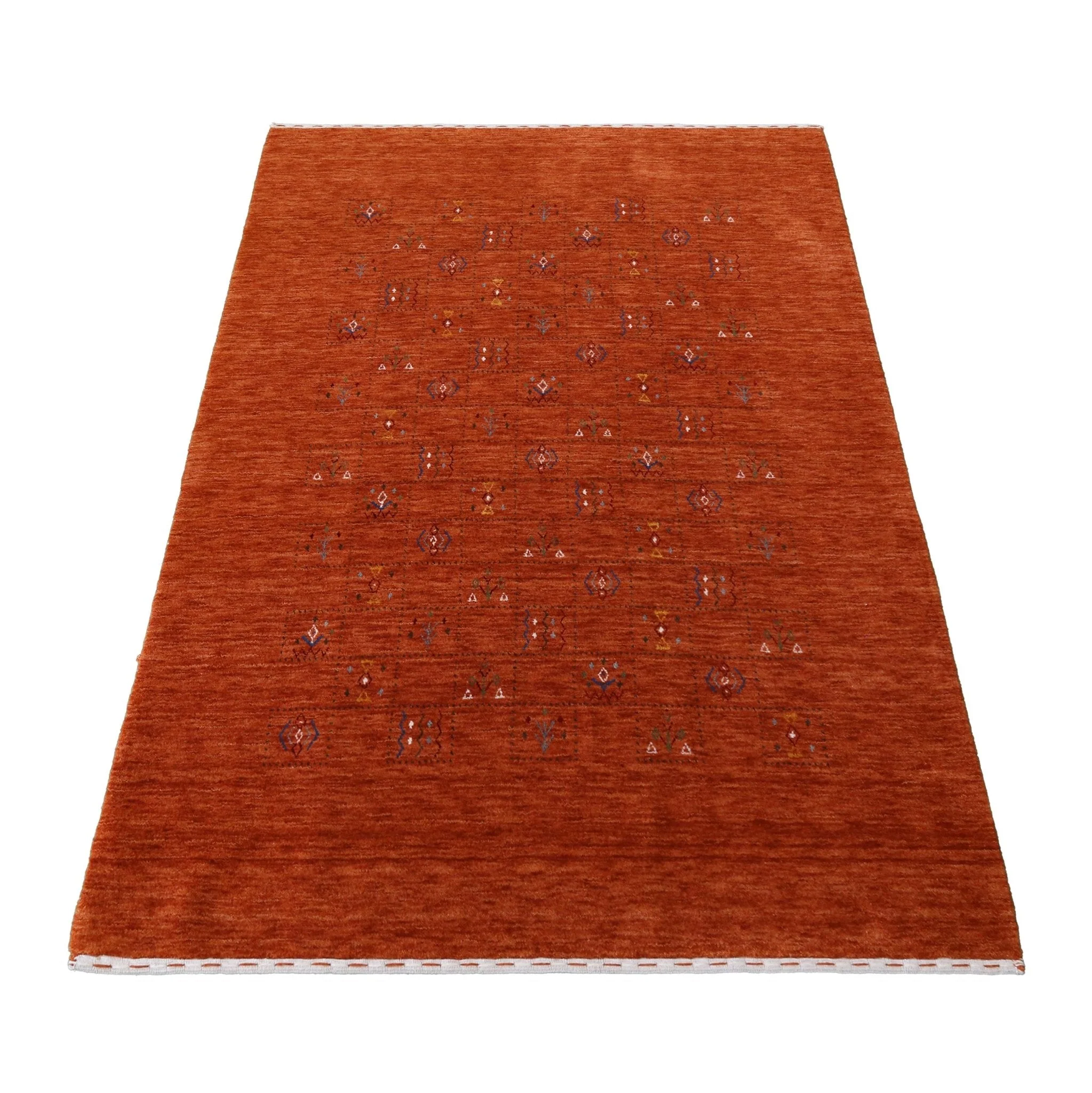 Orange Tribal Center Medallion Hand Loomed Wool Area Rug - Image 13