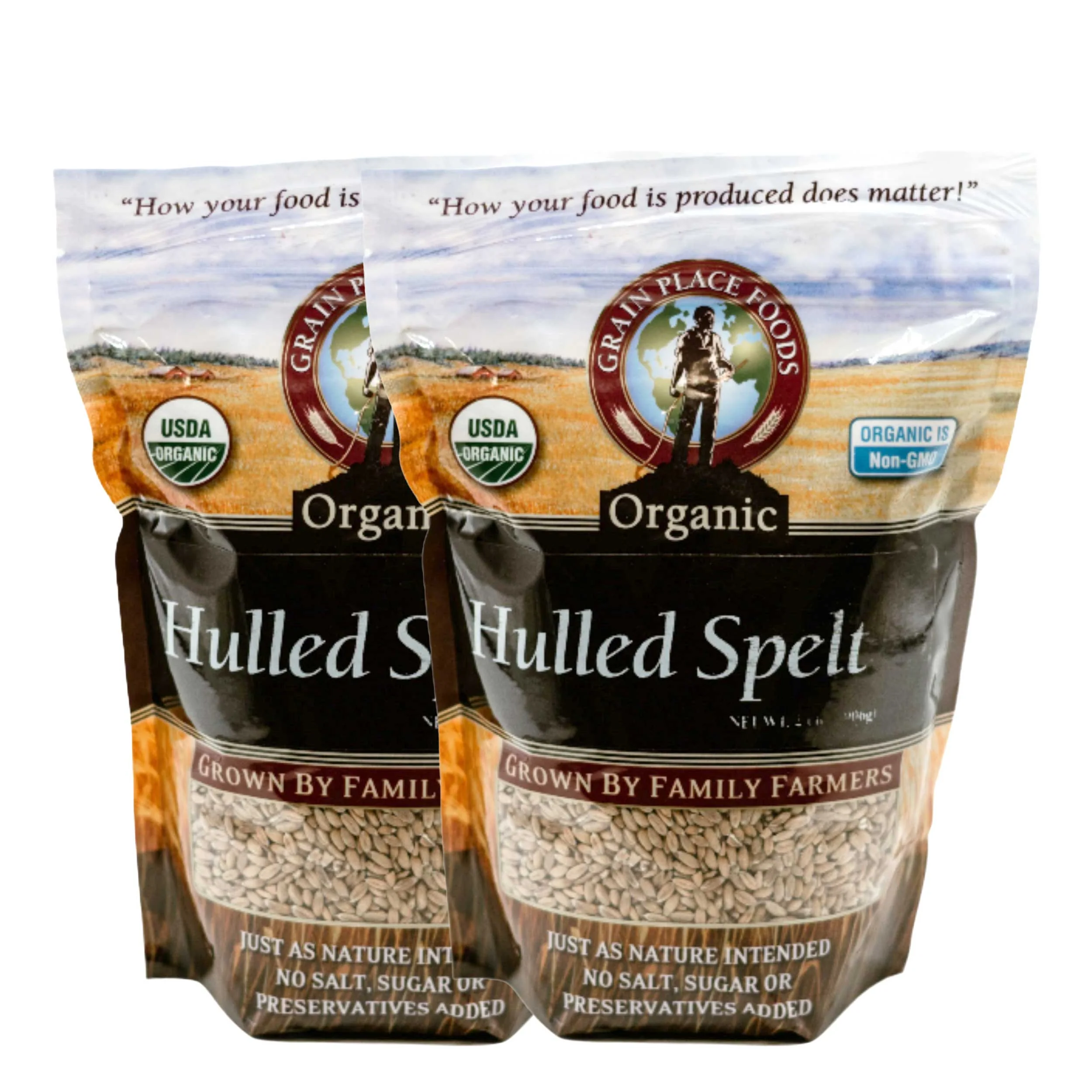 Organic Hulled Spelt | 2 lb | Pack of 2 | Non-GMO | Grain Place Foods