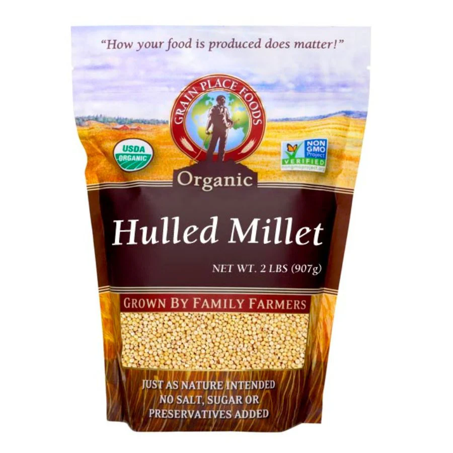 Organic Hulled White Proso Millet | 2 lb | Pack of 2 | Non-GMO | Grain Place Foods - Image 2