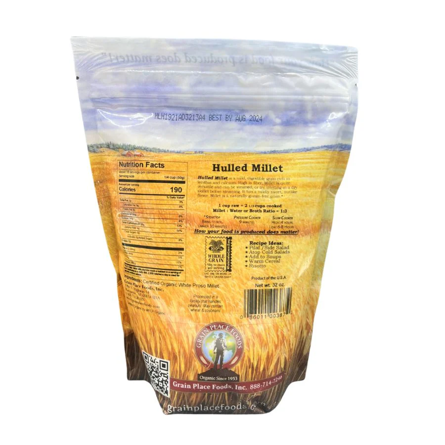 Organic Hulled White Proso Millet | 2 lb | Pack of 2 | Non-GMO | Grain Place Foods - Image 3