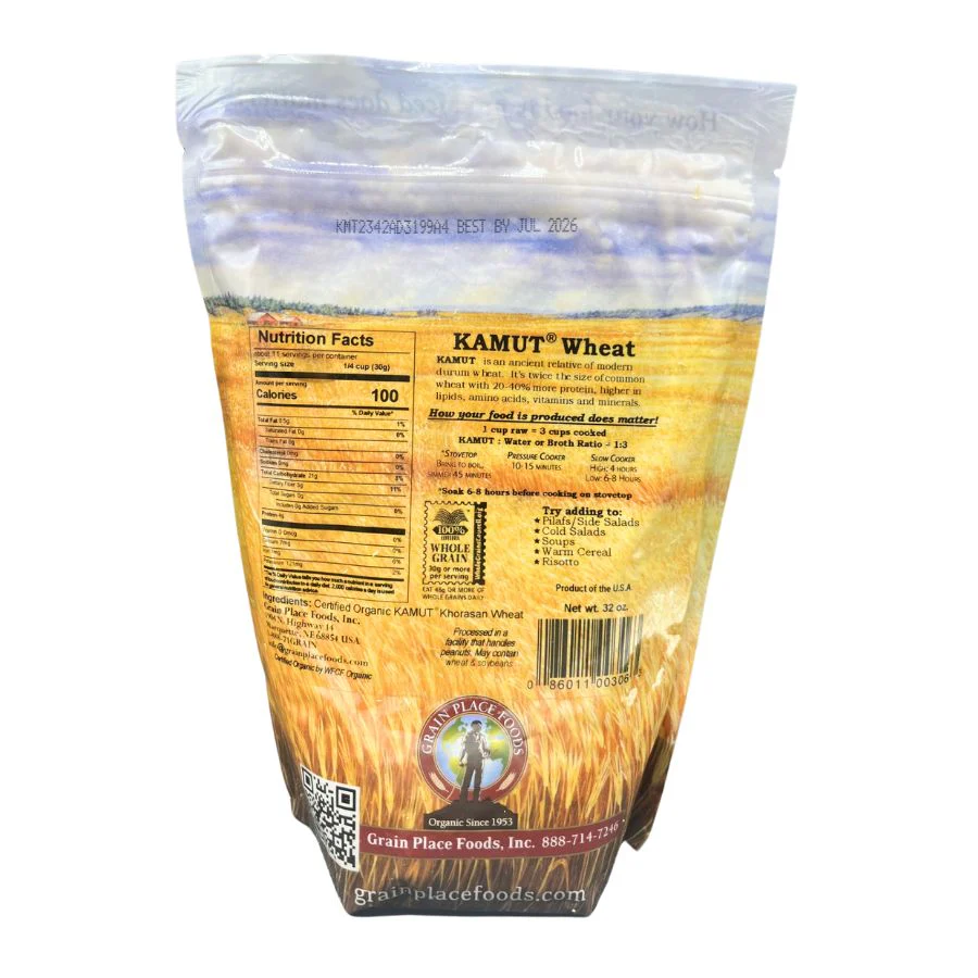 Organic Kamut Khorasan Wheat | 2 lb | Pack of 2 | Non-GMO | Grain Place Foods - Image 3
