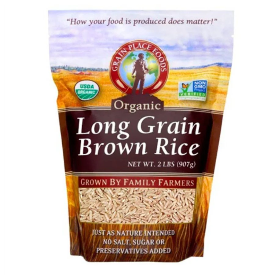 Organic Long Grain Brown Rice | 2 lb | Pack of 2 | Non-GMO | Grain Place Foods - Image 2