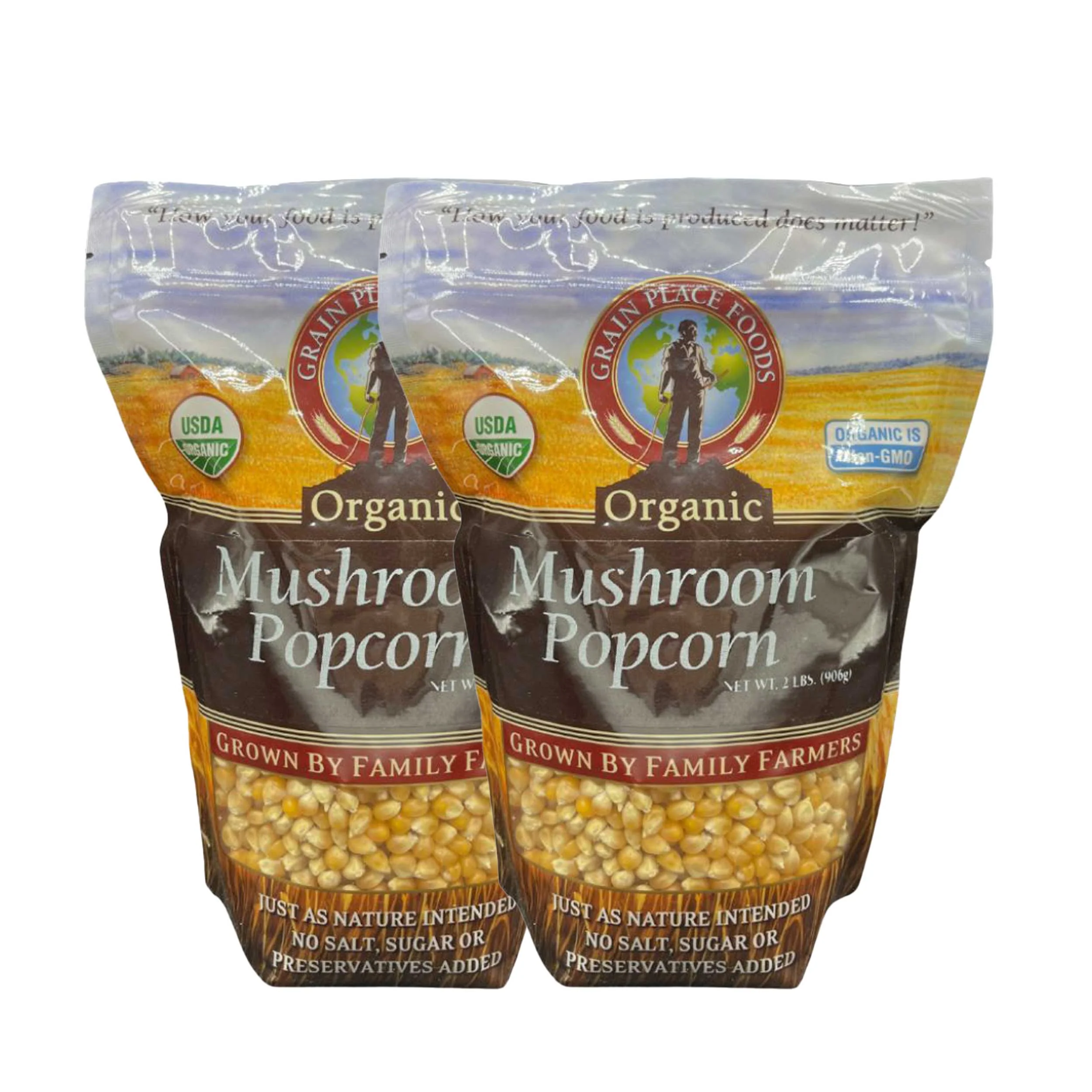 Organic Mushroom Popcorn | Pack of 2 | 2 lb | Non-GMO | Grian Place Foods