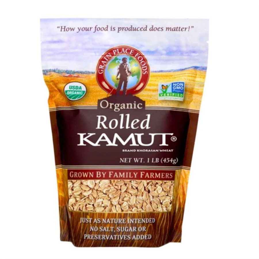 Organic Rolled Kamut Khorasan Wheat | 1 lb | Pack of 2 | Non-GMO | Grain Place Foods - Image 2