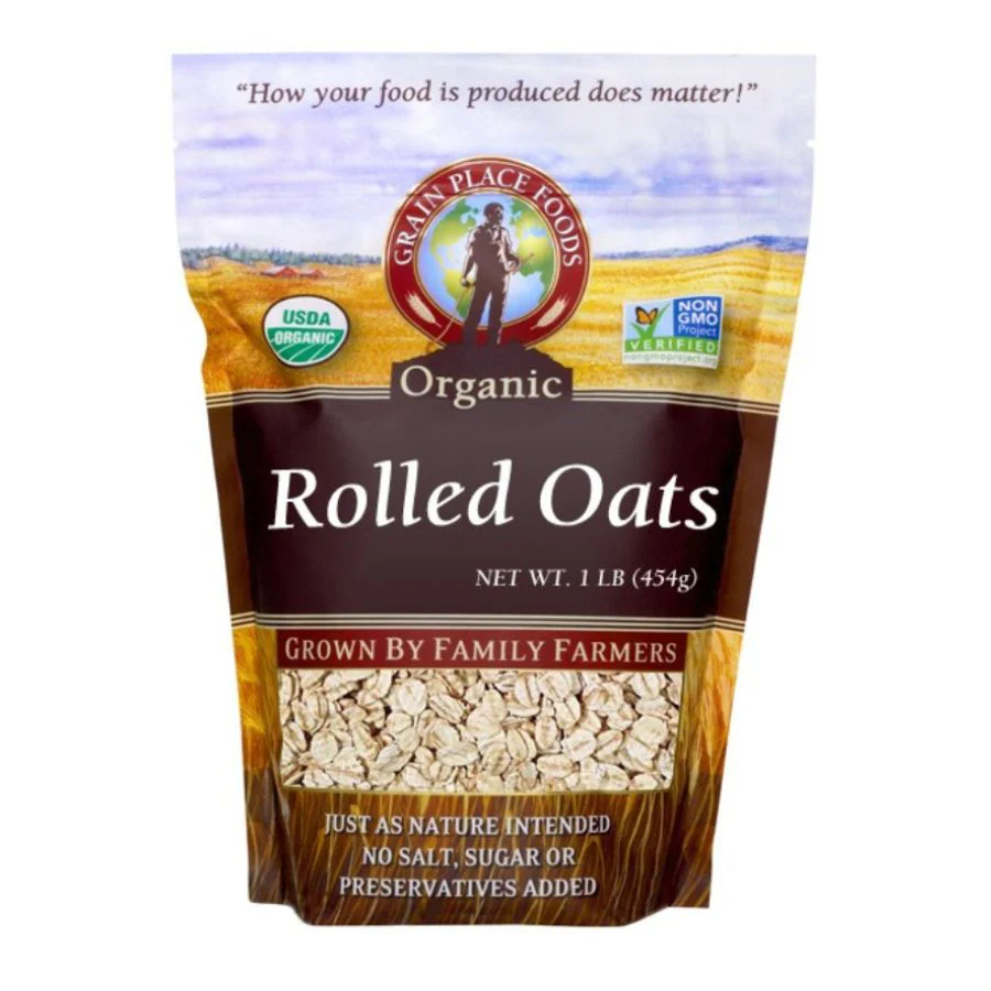 Organic Rolled Oats | 1 lb | Pack of 2 | Non-GMO | Grain Place Foods - Image 2