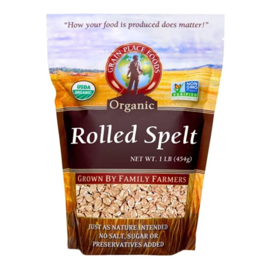 Organic Rolled Spelt | 1 lb | Pack of 2 | Non-GMO | Grain Place Foods - Image 2