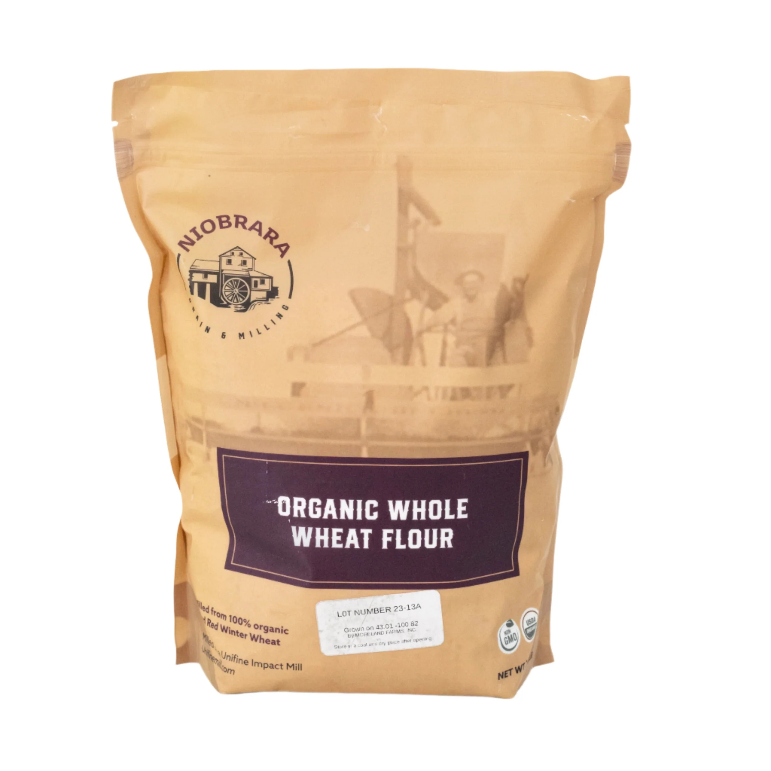 Organic Whole Wheat Flour | Pack of 2 | 2.5 lb | Non-GMO | Niobrara Grain & Milling - Image 2