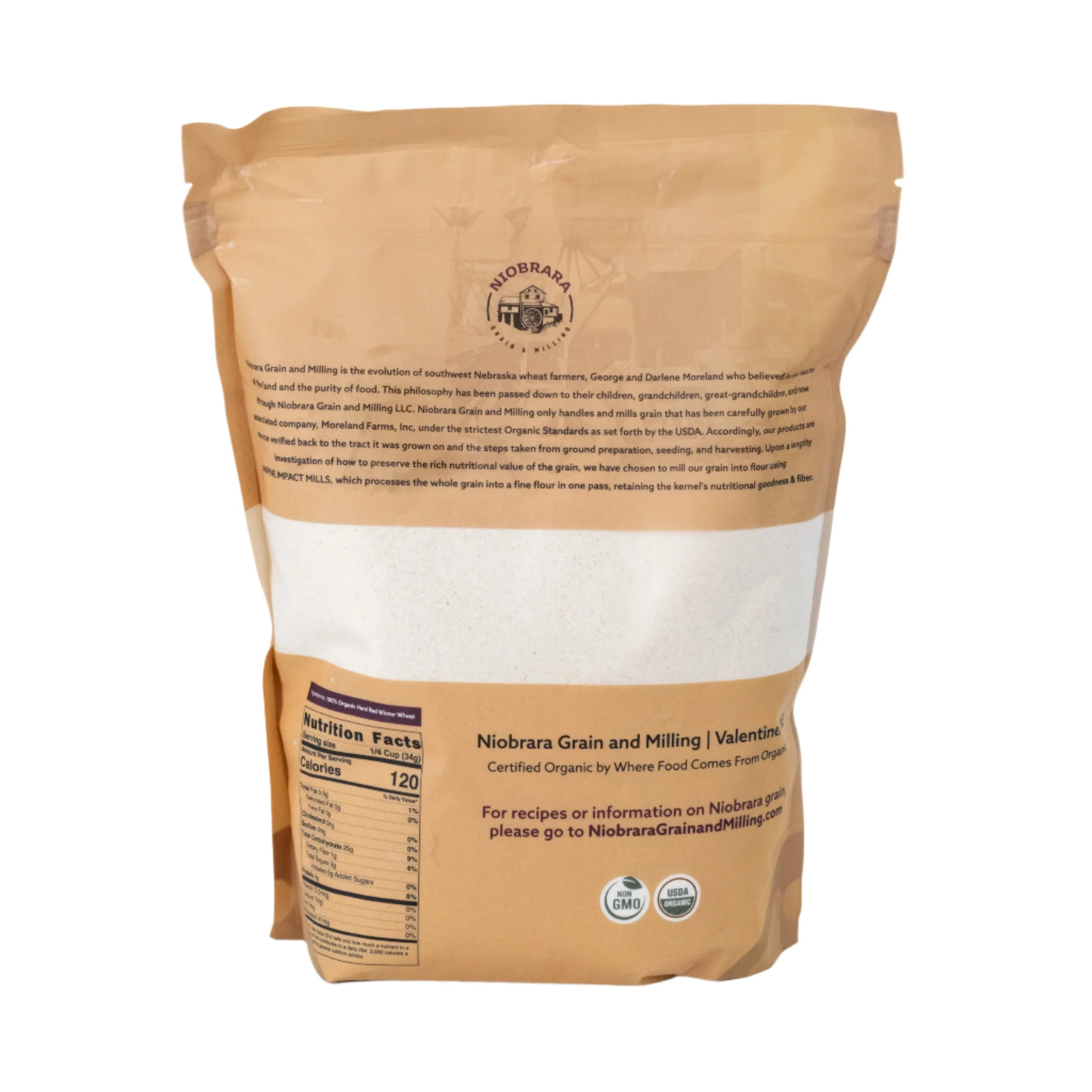 Organic Whole Wheat Flour | Pack of 2 | 2.5 lb | Non-GMO | Niobrara Grain & Milling - Image 3