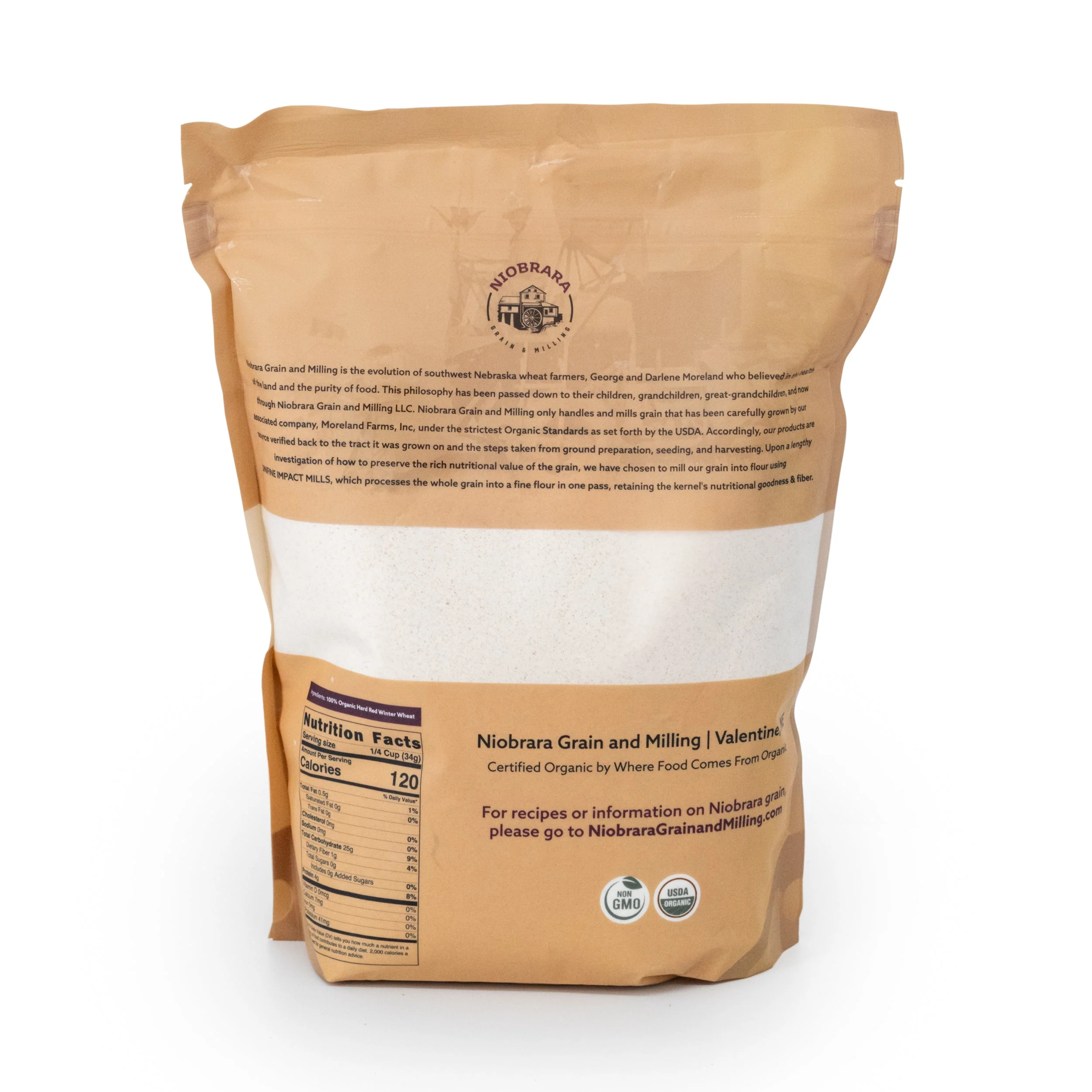 Organic Whole Wheat Flour | Pack of 2 | 5 lb | Non-GMO | Niobrara Grain & Milling - Image 3