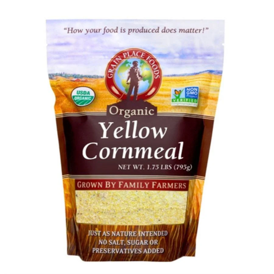 Organic Yellow Cornmeal | Pack of 2 | 1.75 lb | Non-GMO | Grain Place Foods - Image 2