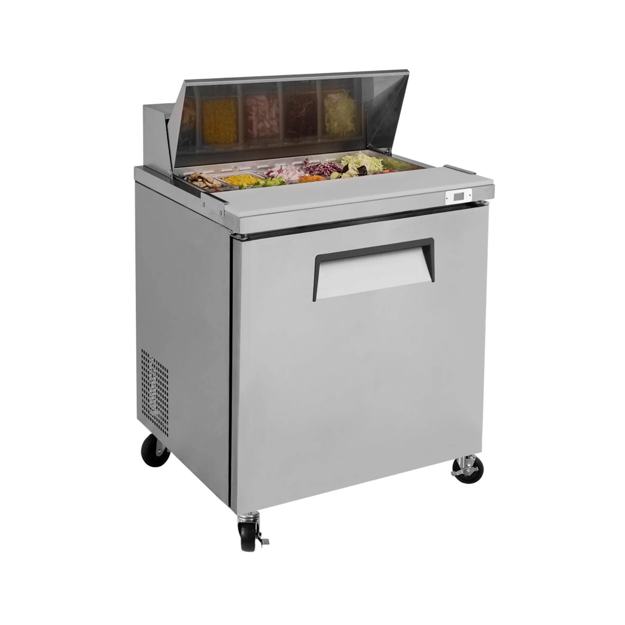 Commercial Refrigerator Sandwich & Salad Prep Table With Butcher Block Cutting Board (SAK31598) - Image 3