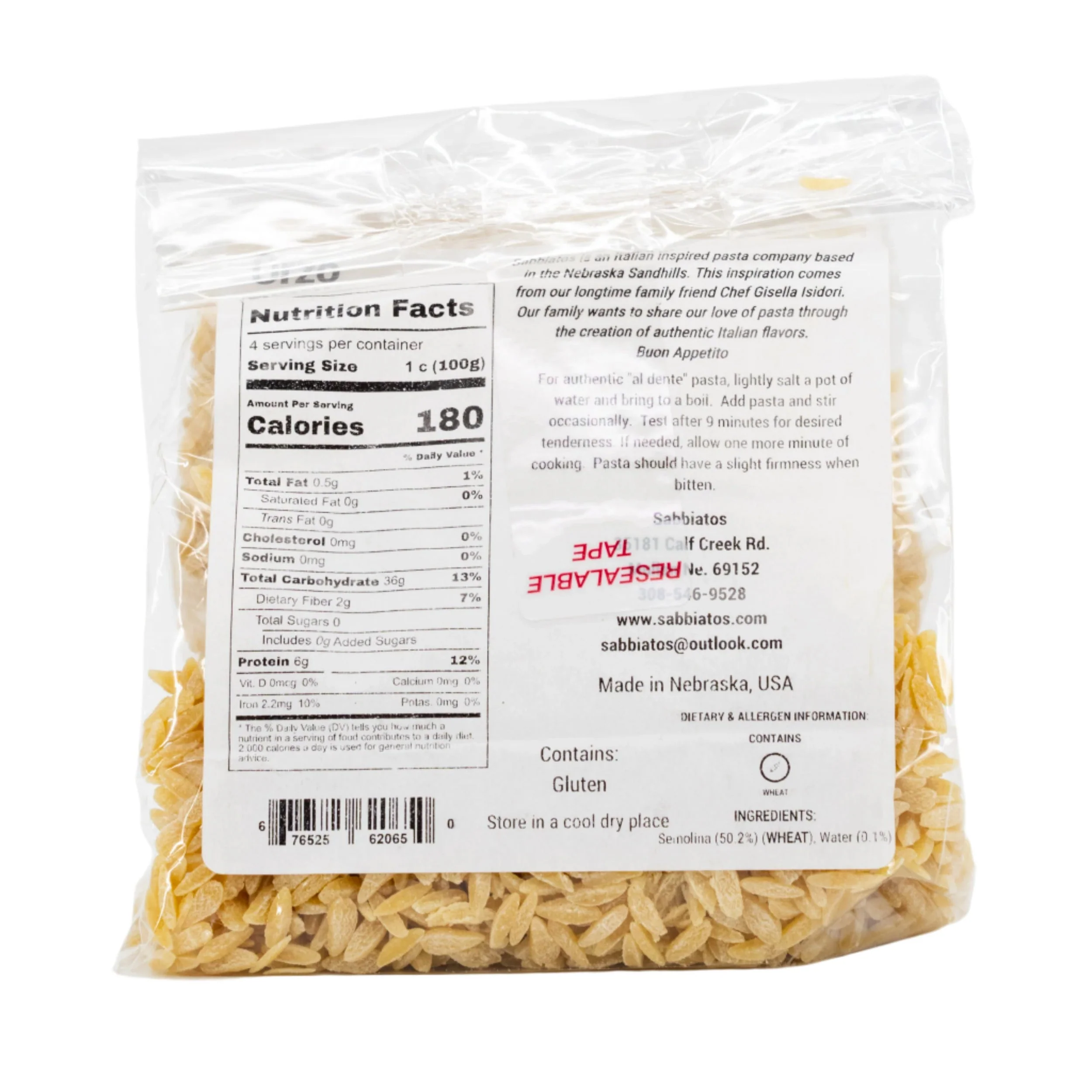Orzo | 16 oz | Pack of 2 | Sabbiatos - Image 4