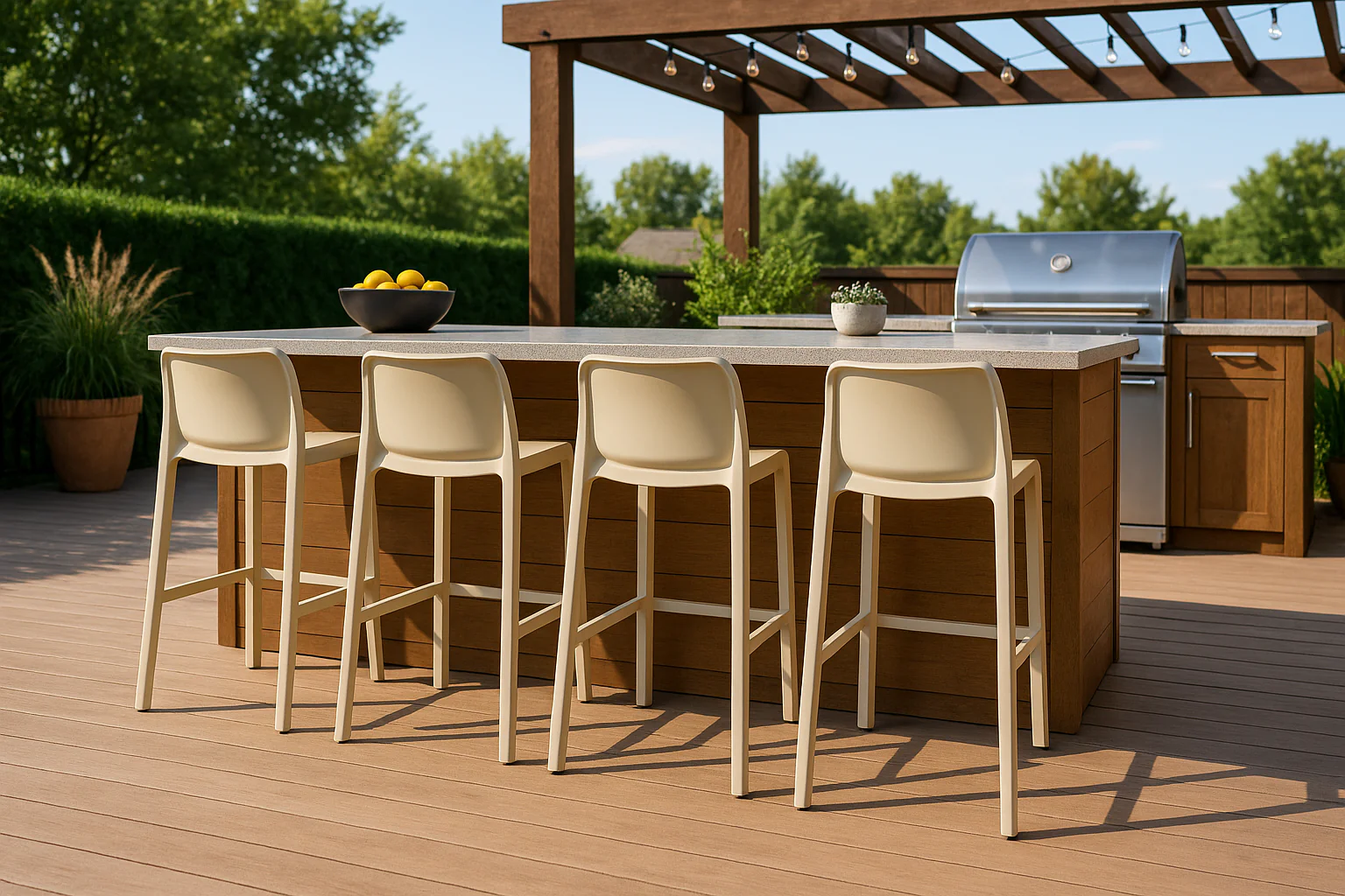 Outdoor Bar Stool 30" - Set of 4 - Plain - Image 5