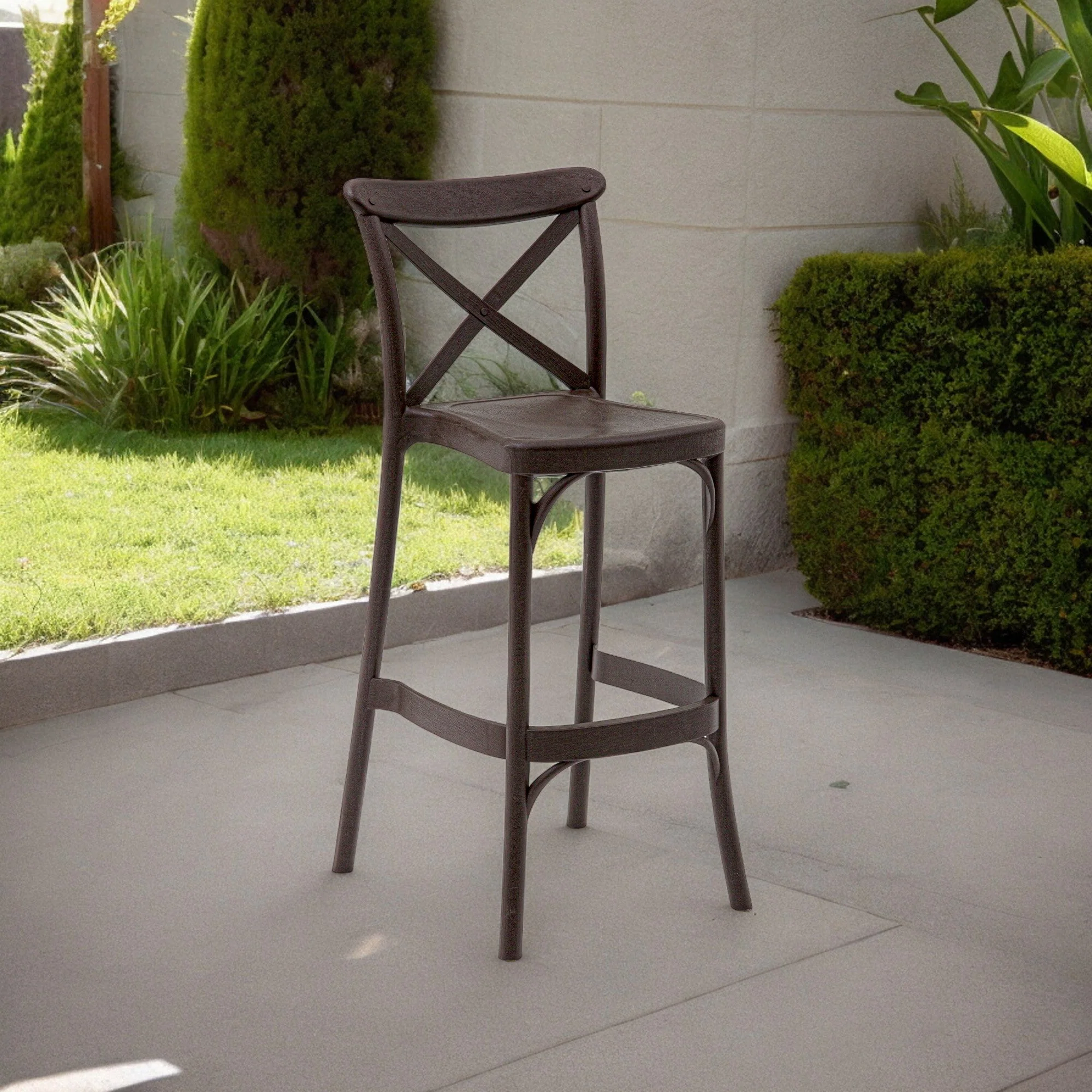 Outdoor Bar Stool Crossback 30" - Set of 4 - Milan - Image 7