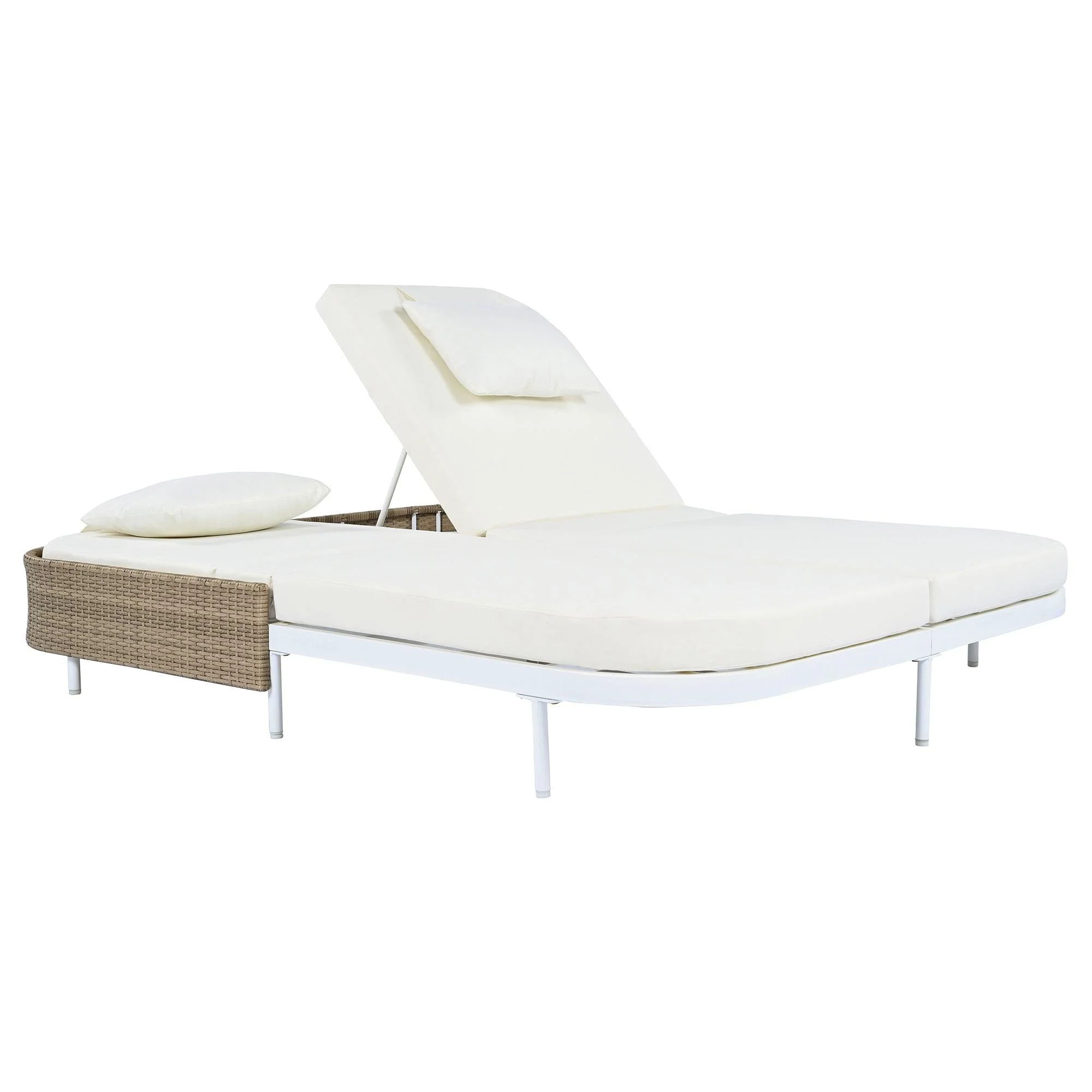 Outdoor Daybed, Patio Rattan Daybed with 5-Position Adjustable Backrest and Removable Cushions & Pillows for Garden, Backyard, Poolside - Image 13