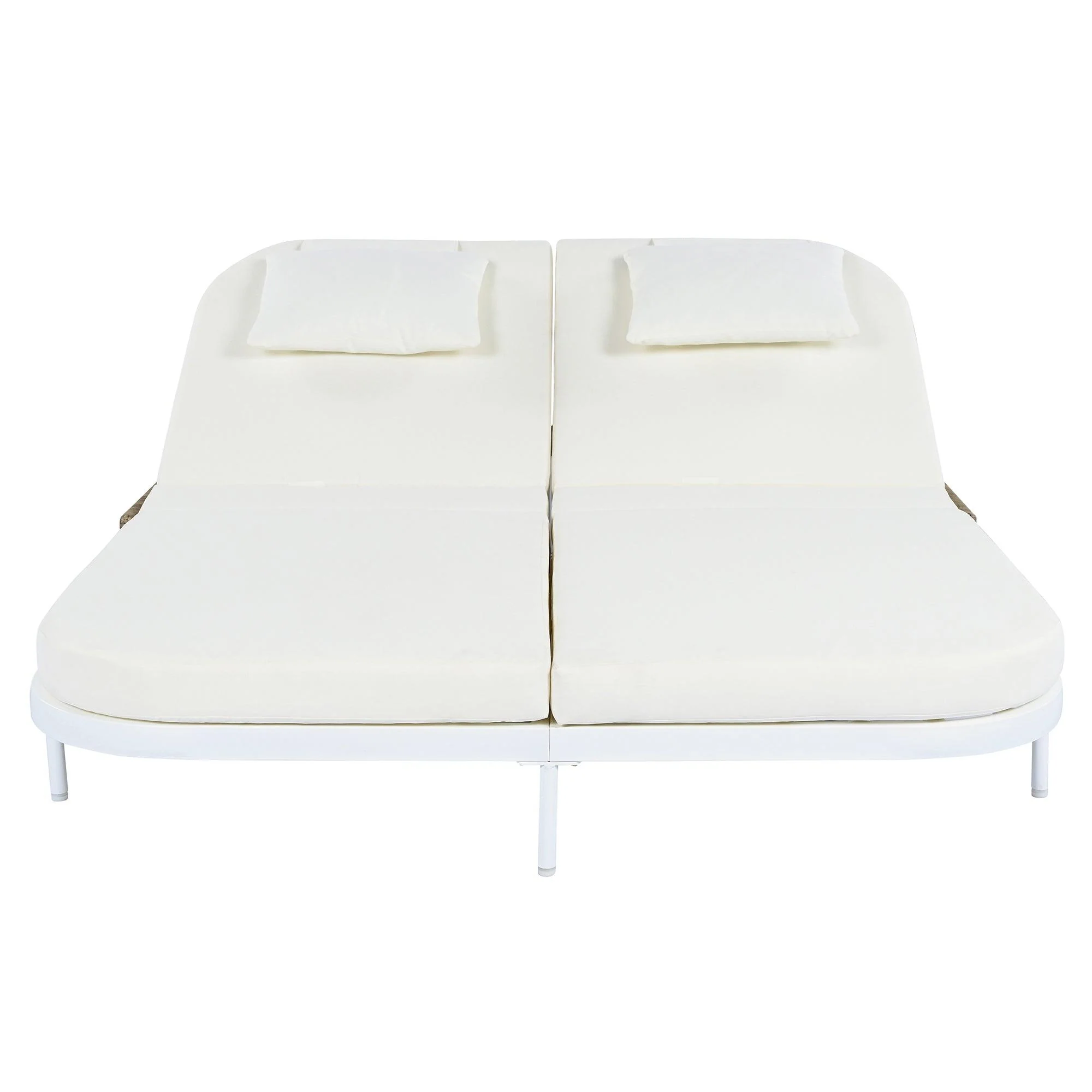 Outdoor Daybed, Patio Rattan Daybed with 5-Position Adjustable Backrest and Removable Cushions & Pillows for Garden, Backyard, Poolside - Image 2