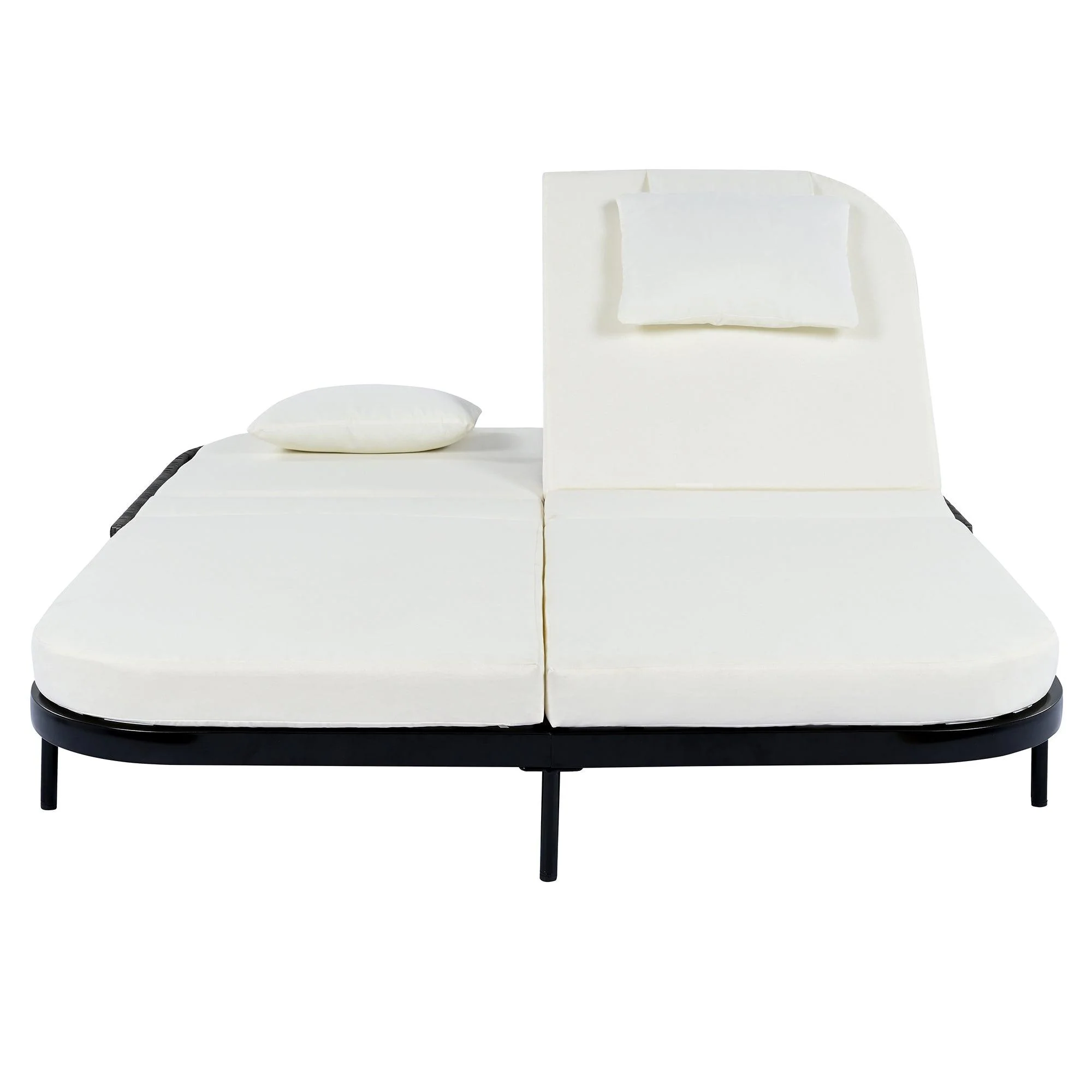 Outdoor Daybed, Patio Rattan Daybed with 5-Position Adjustable Backrest and Removable Cushions & Pillows for Garden, Backyard, Poolside - Image 24