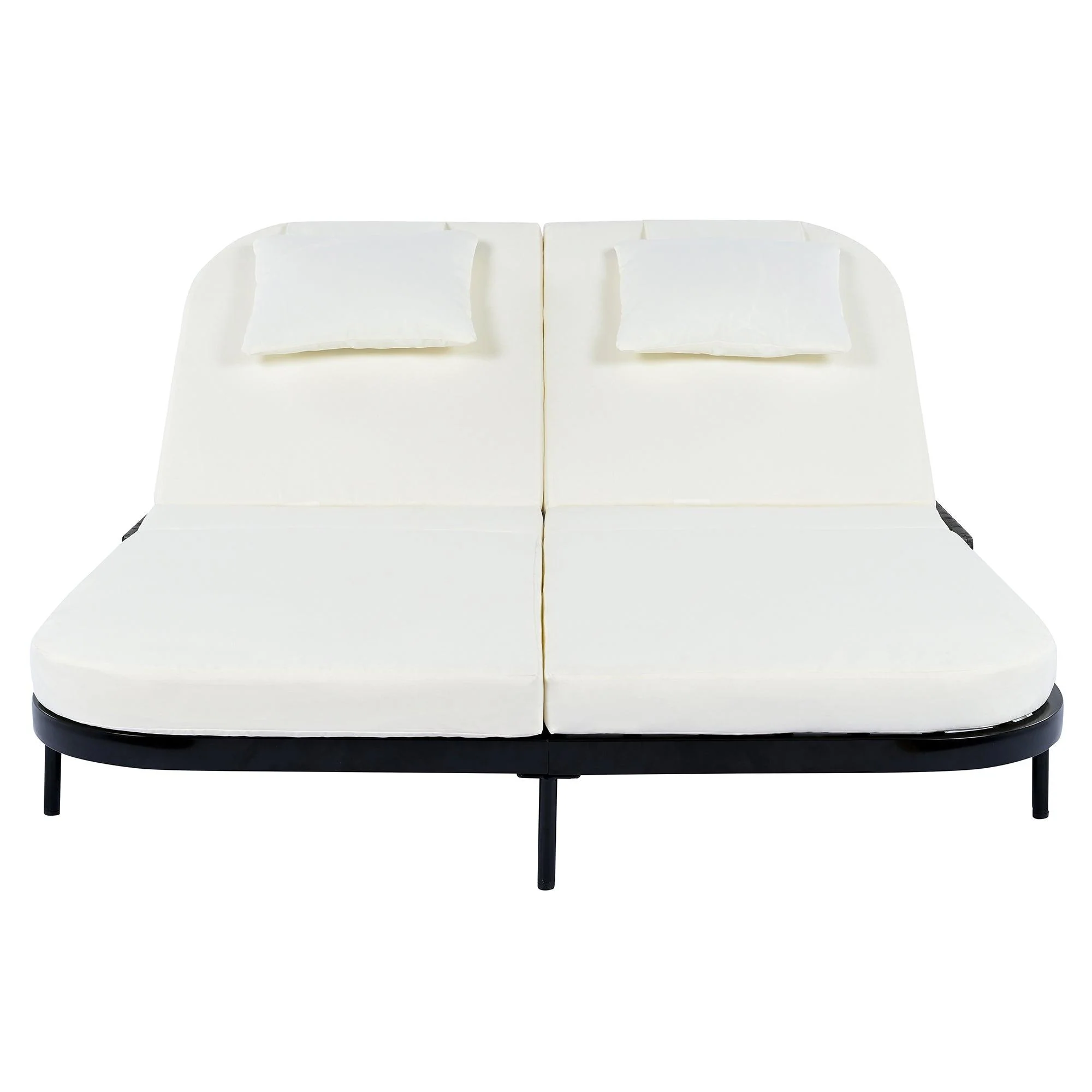 Outdoor Daybed, Patio Rattan Daybed with 5-Position Adjustable Backrest and Removable Cushions & Pillows for Garden, Backyard, Poolside - Image 25