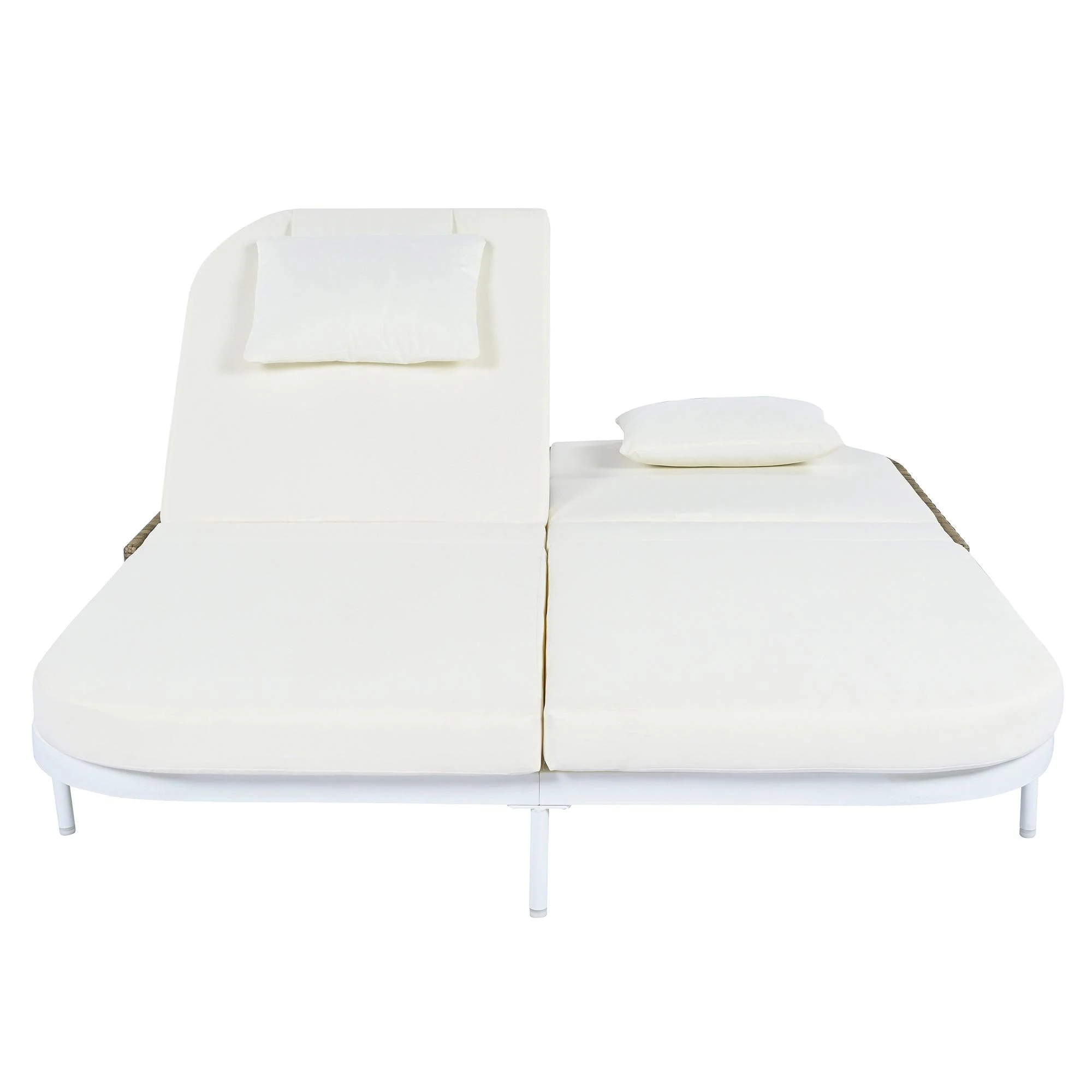 Outdoor Daybed, Patio Rattan Daybed with 5-Position Adjustable Backrest and Removable Cushions & Pillows for Garden, Backyard, Poolside - Image 9