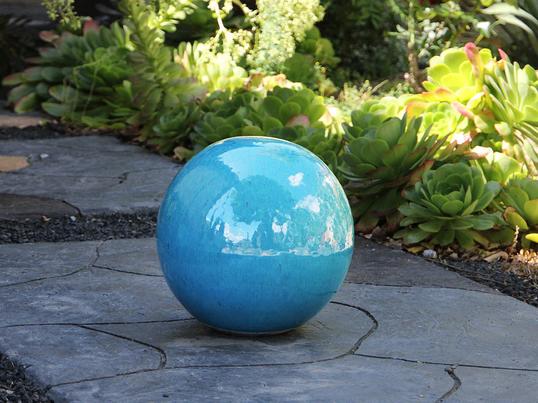 Outdoor Decorative Sphere Glazed 12" By Plantatorem - Image 15