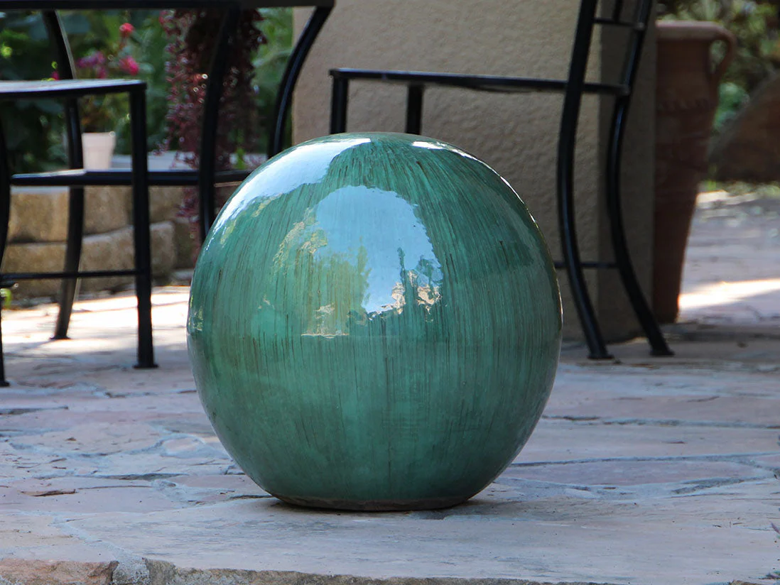 Outdoor Decorative Sphere Glazed 12" By Plantatorem - Image 24