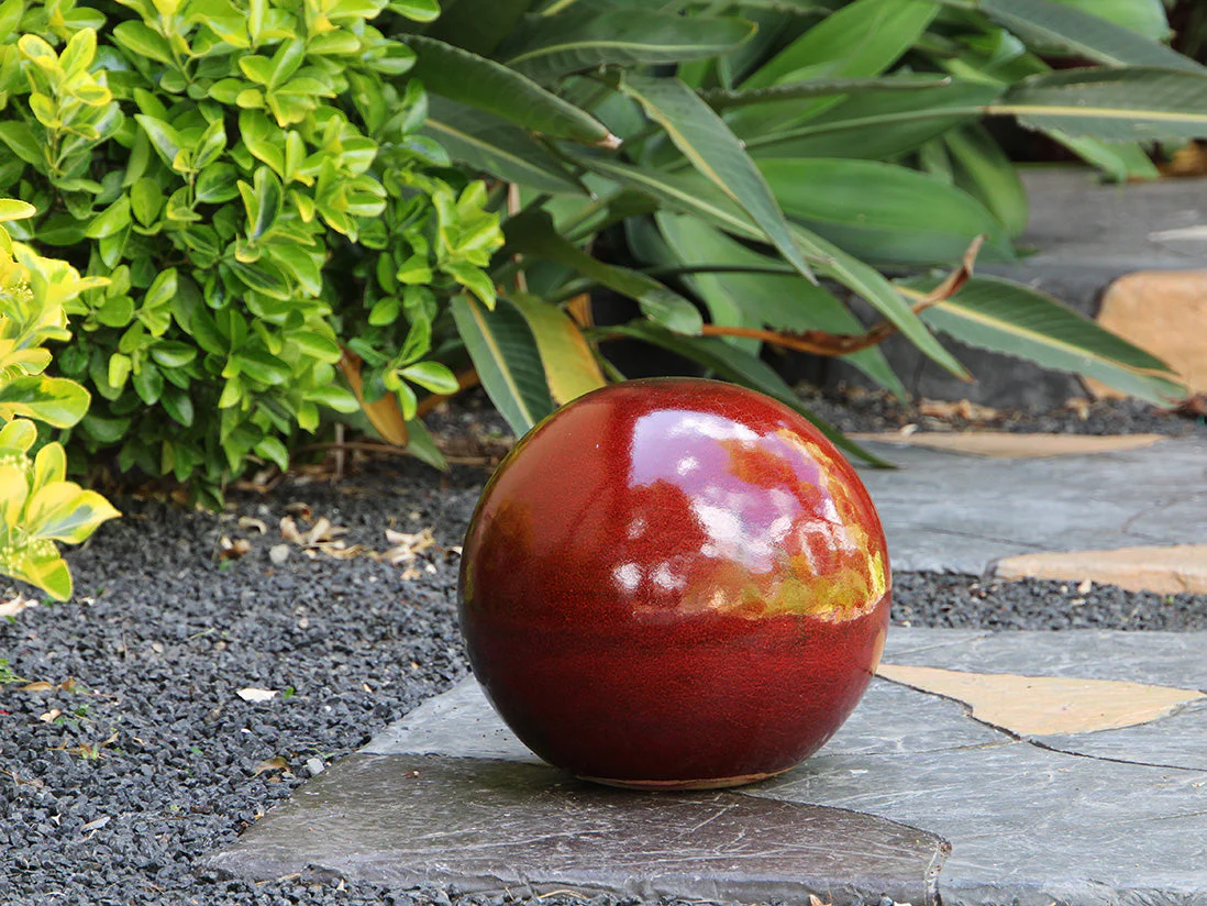 Outdoor Decorative Sphere Glazed 12" By Plantatorem - Image 29