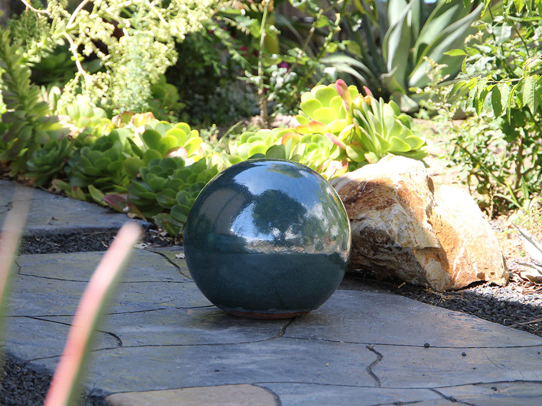 Outdoor Decorative Sphere Glazed 12" By Plantatorem - Image 32