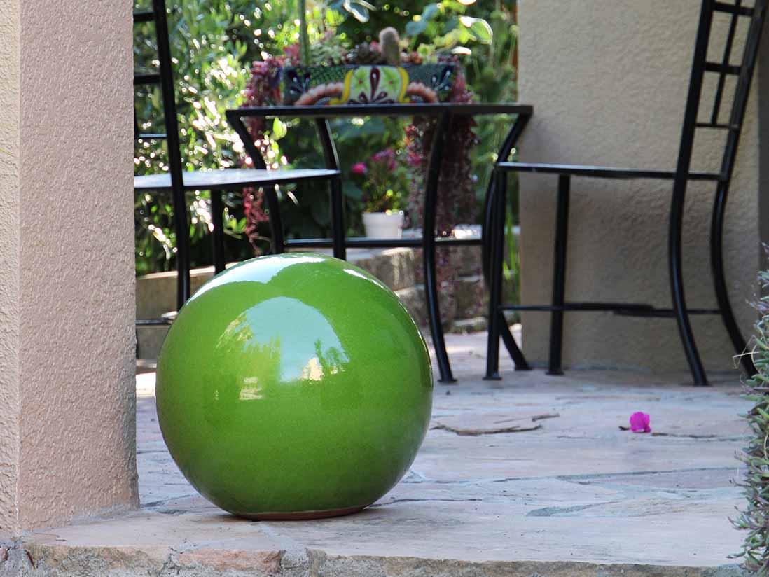 Outdoor Decorative Sphere Glazed 12" By Plantatorem - Image 39