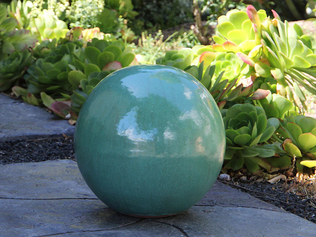 Outdoor Decorative Sphere Glazed 16" By Plantatorem - Image 16
