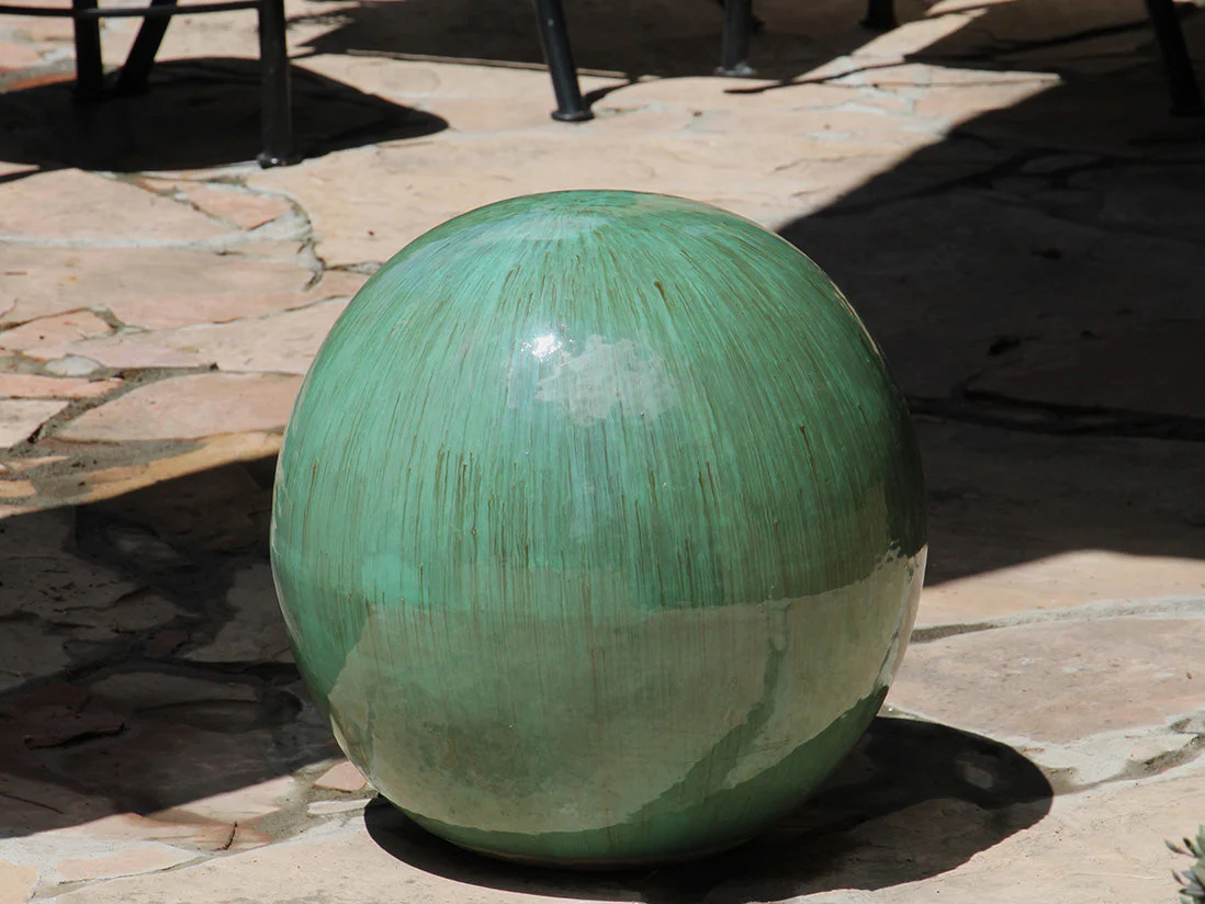 Outdoor Decorative Sphere Glazed 16" By Plantatorem - Image 17