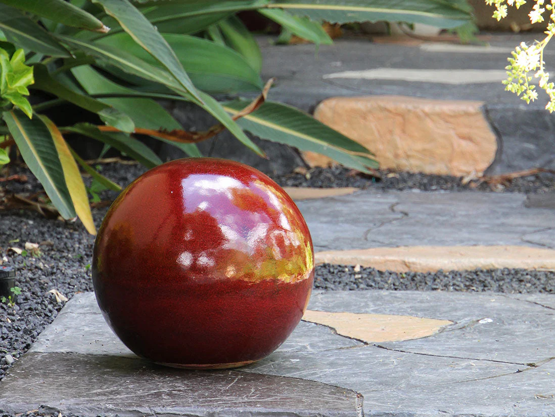 Outdoor Decorative Sphere Glazed 16" By Plantatorem - Image 23
